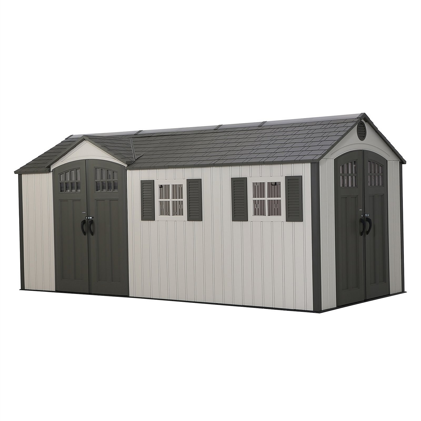 Photo of Lifetime 17.5 X 8ft Dual Entry Outdoor Storage Shed - Installation Included