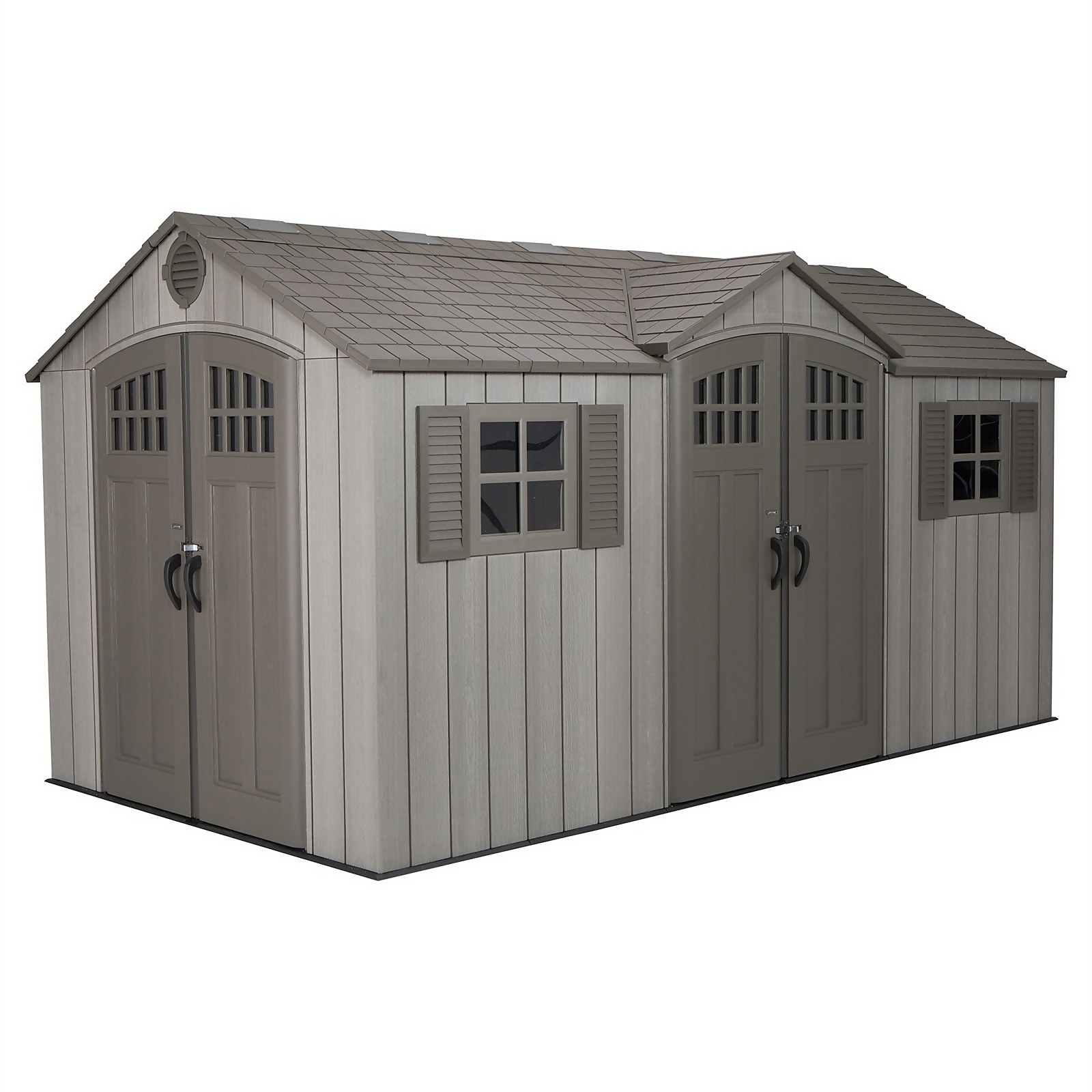Photo of Lifetime 15 X 8ft Rough Cut Dual Entry Outdoor Storage Shed - Installation Included