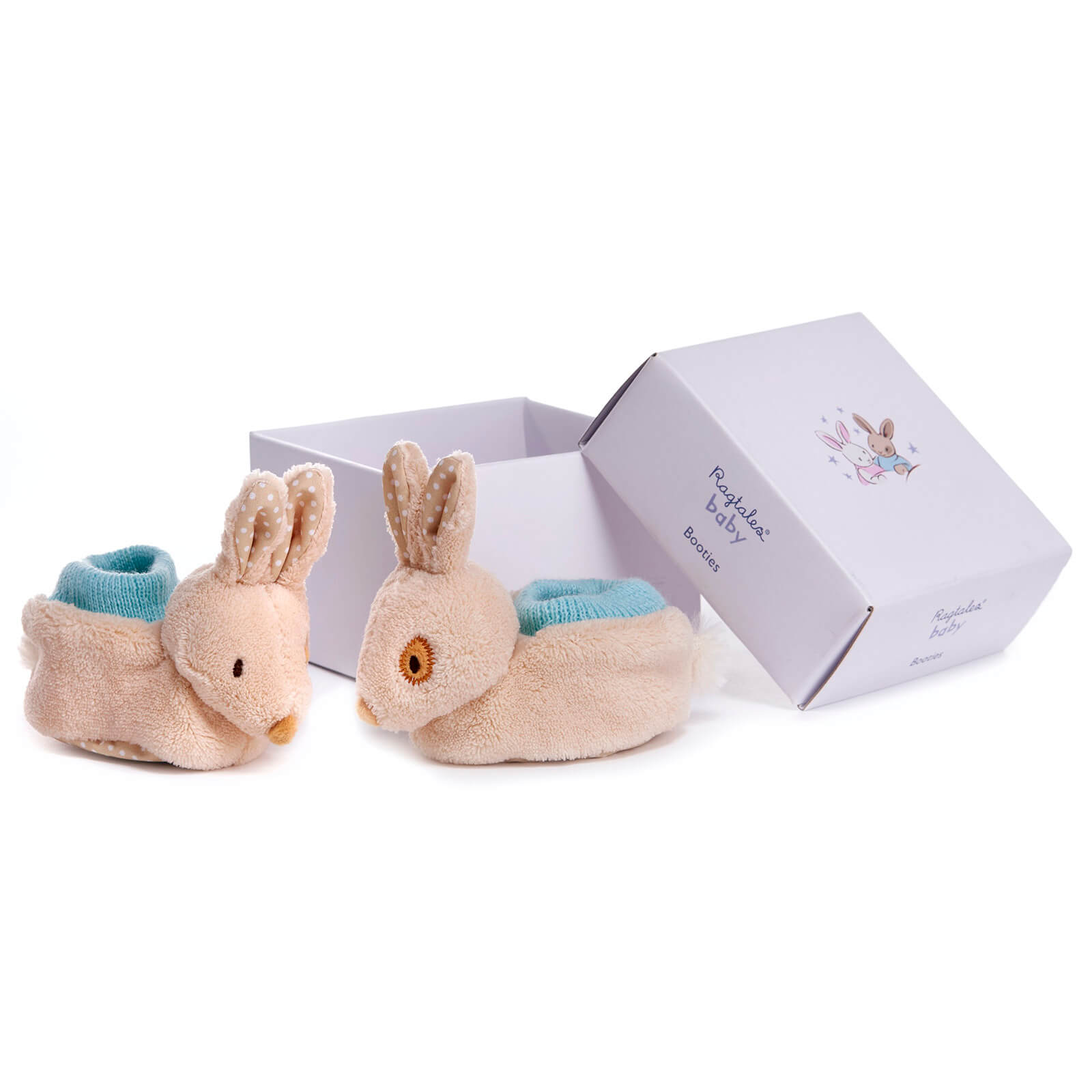 Image of Ragtales by Posh Paws Alfie Rabbit Baby Booties in Gift Box