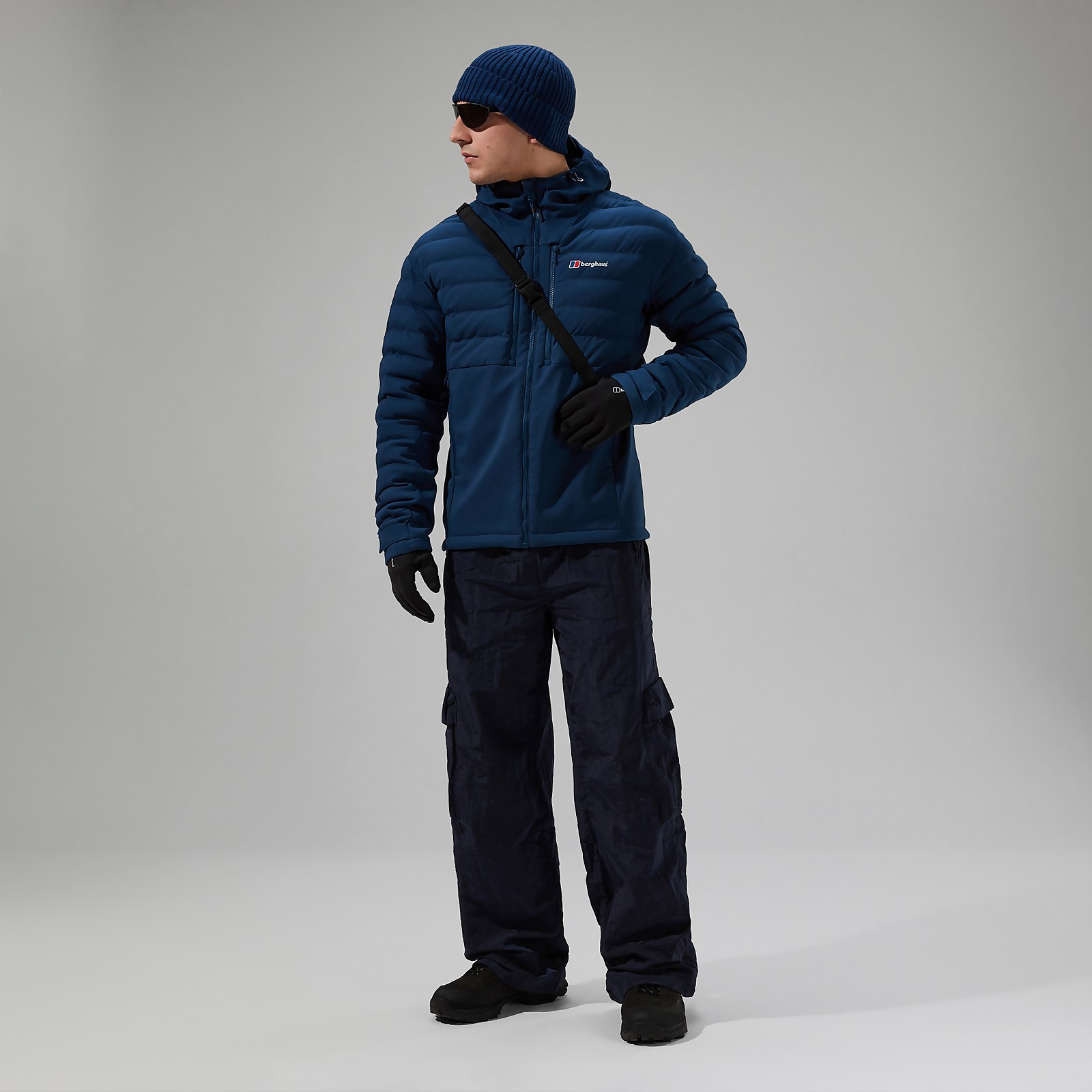 Men’s Theran Hybrid Hooded Insulated Jacket - Dark Blue