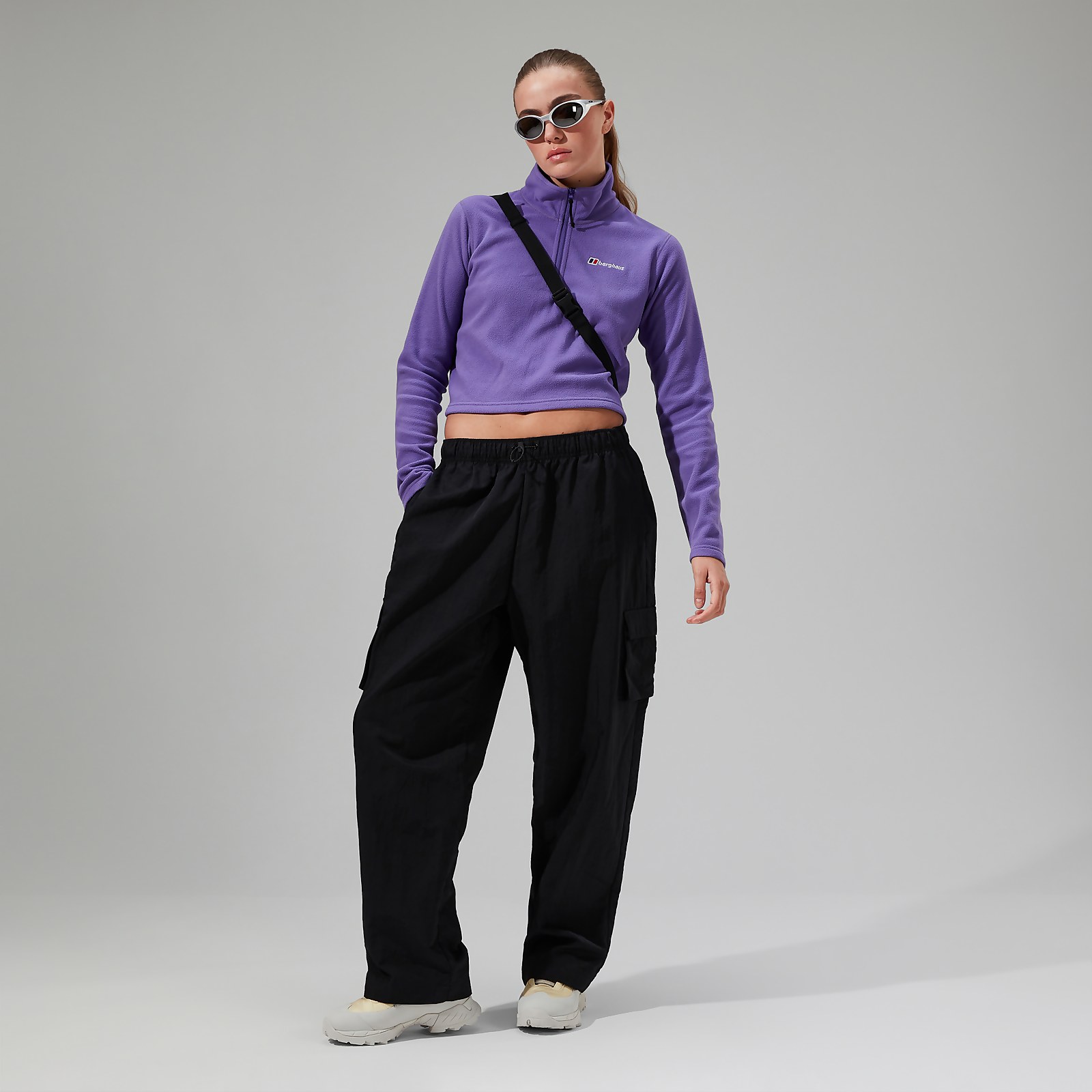 Women’s URB Prism Cropped Half Zip Fleece - Purple