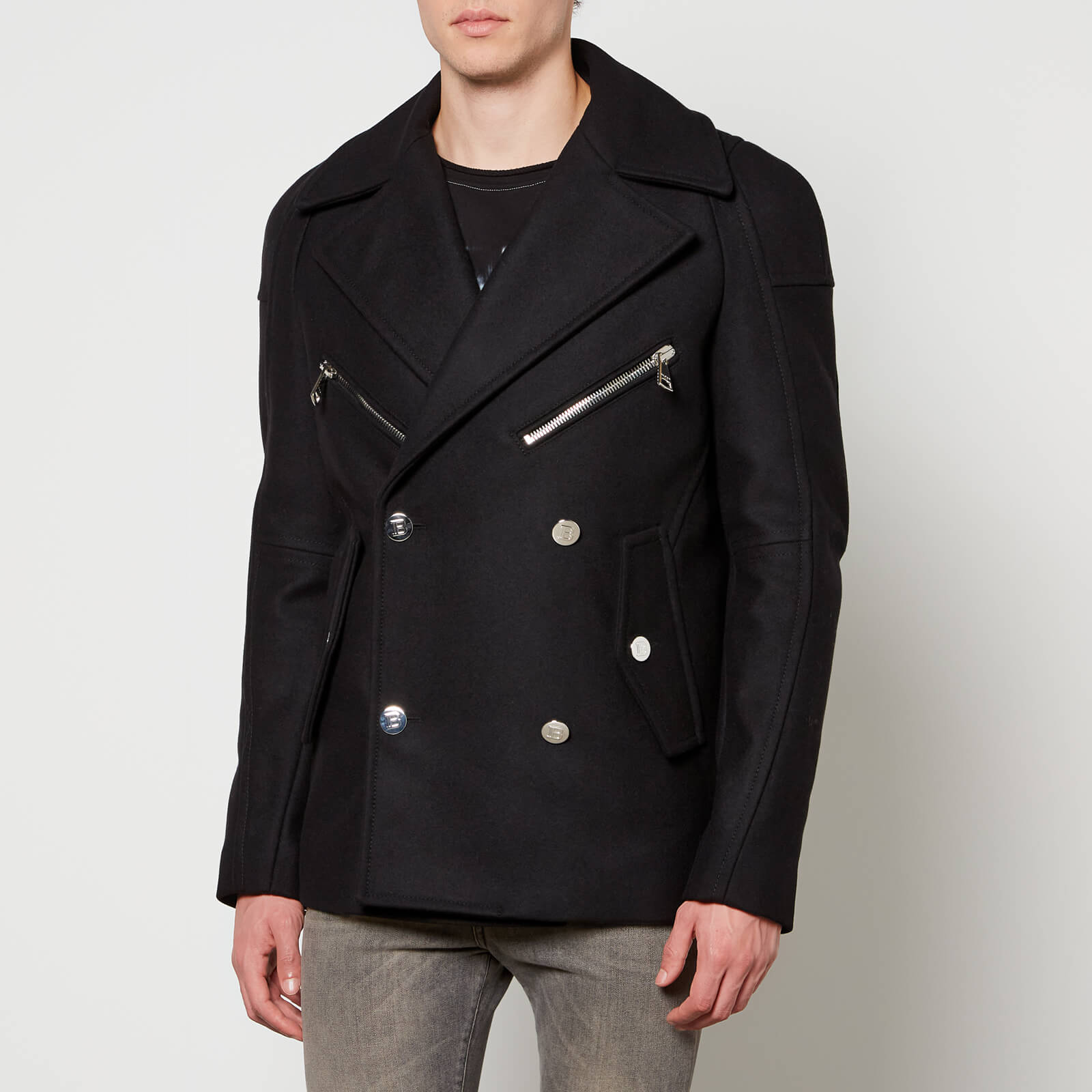 Balmain Wool Peacoat – 52/XL