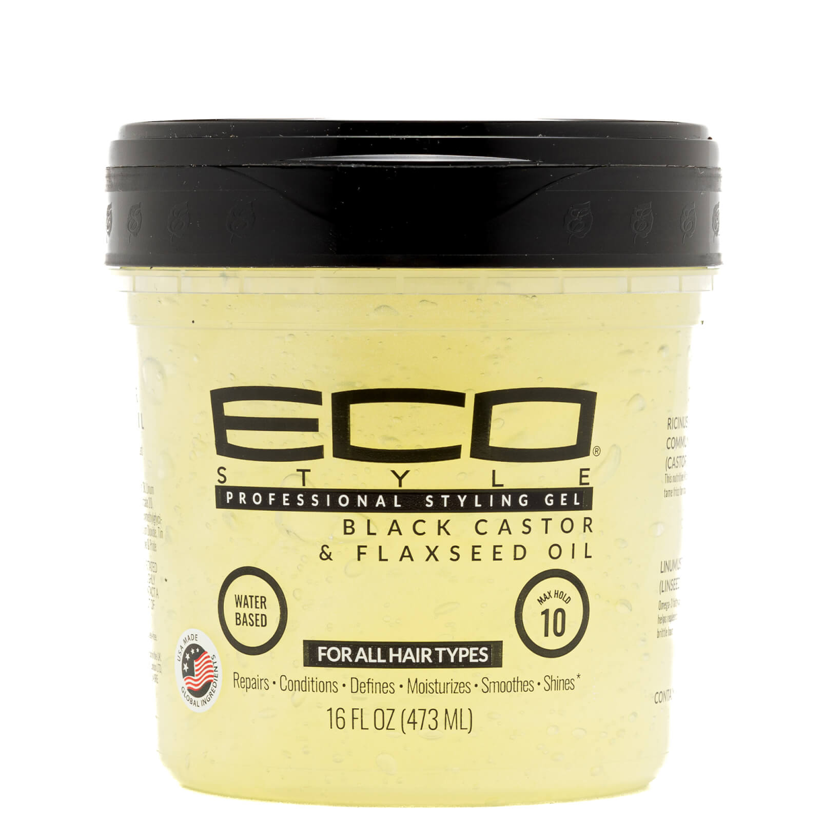 EcoStyle Black Castor & Flaxseed Oil Styling Gel 473ml