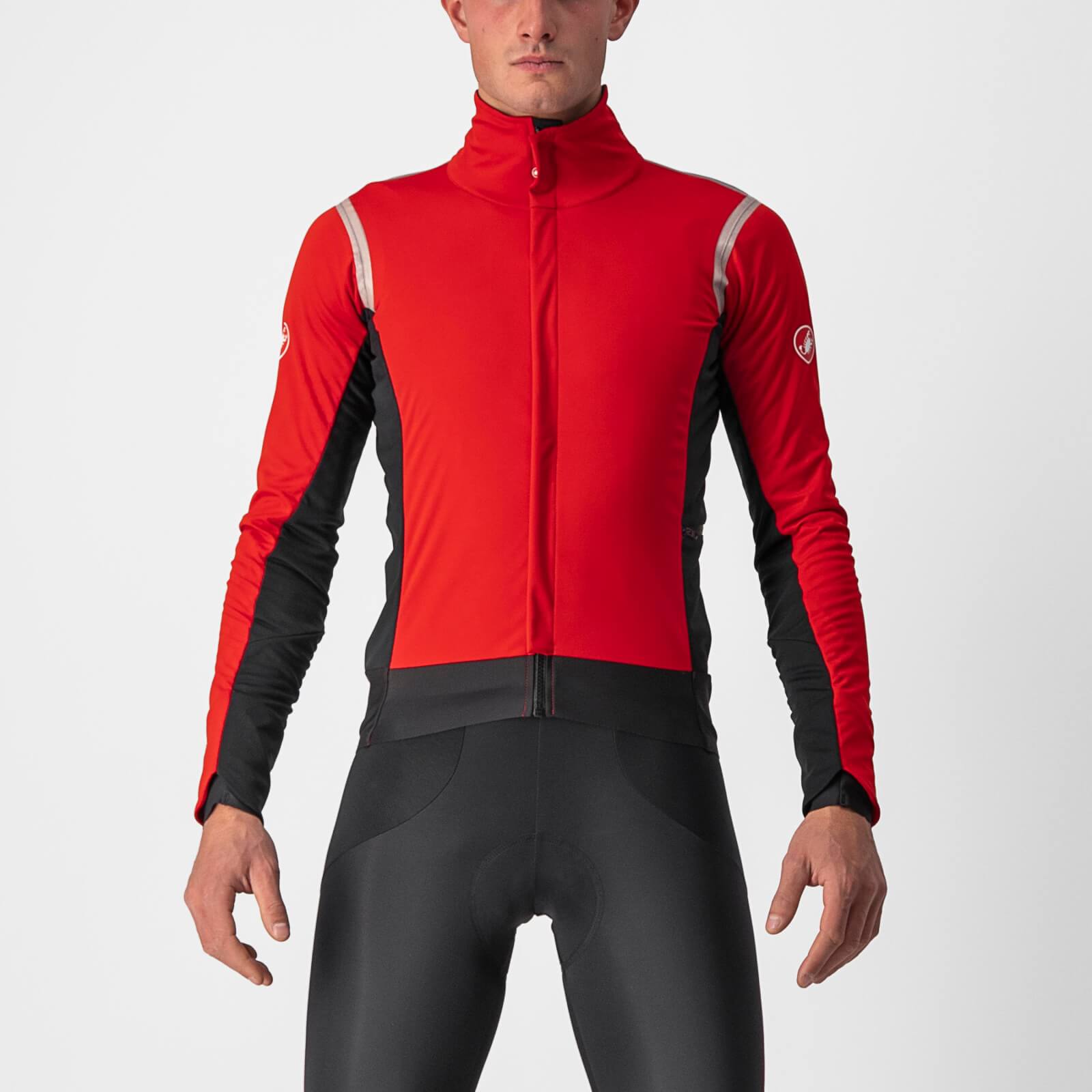 Castelli Alpha Ros 2 Jacket - XXL - Red/Silver Reflex-Dark Gray