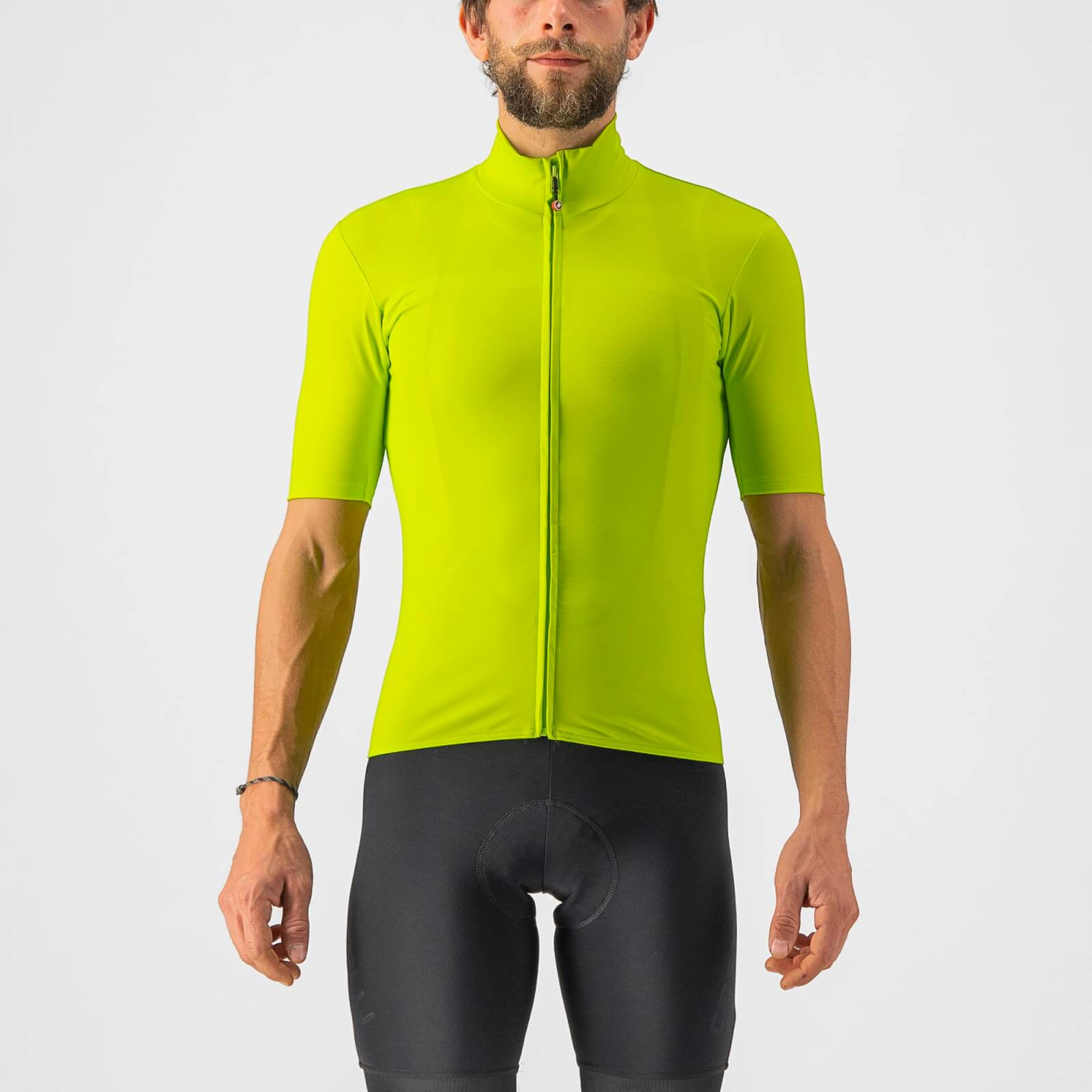 Castelli Pro Thermal Mid Short Sleeve Jersey - S - Electric Lime
