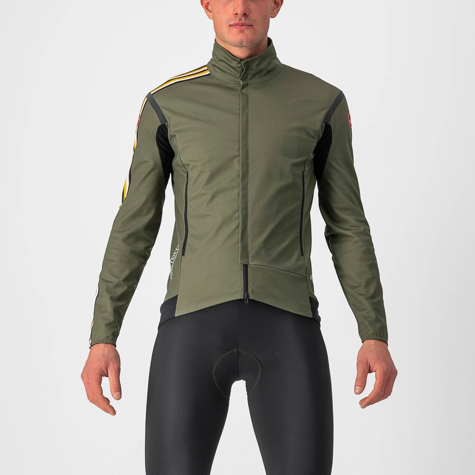 Castelli Unlimited Perfetto Ros 2 Jacket - M - Military Green/Goldenrod