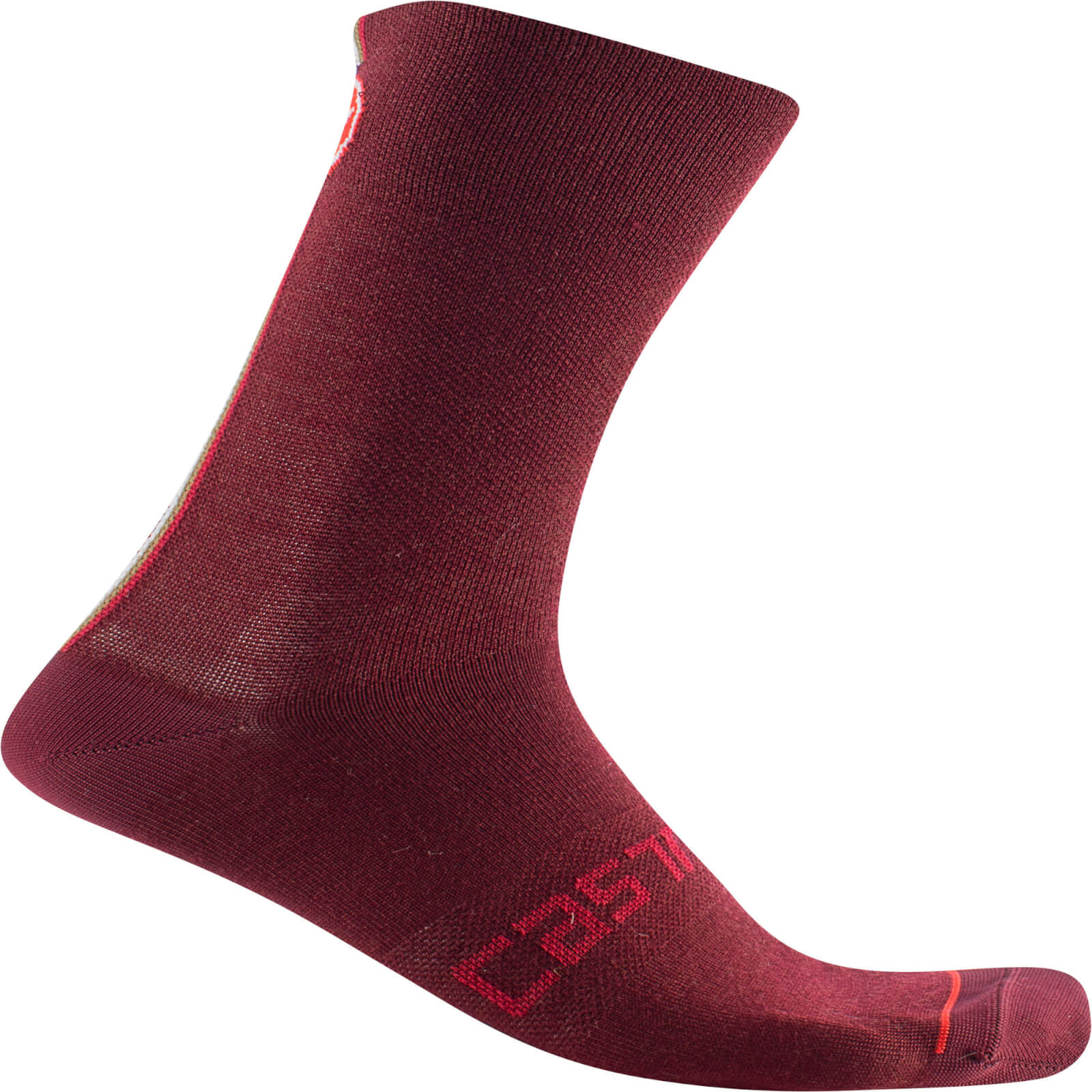 Castelli Racing Stripe 18 Socks - S/M - Bordeaux