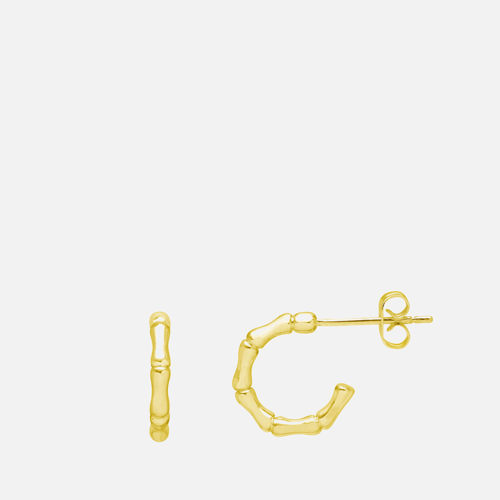 Image of Estella Bartlett Small Bamboo Gold-Plated Hoop Earrings