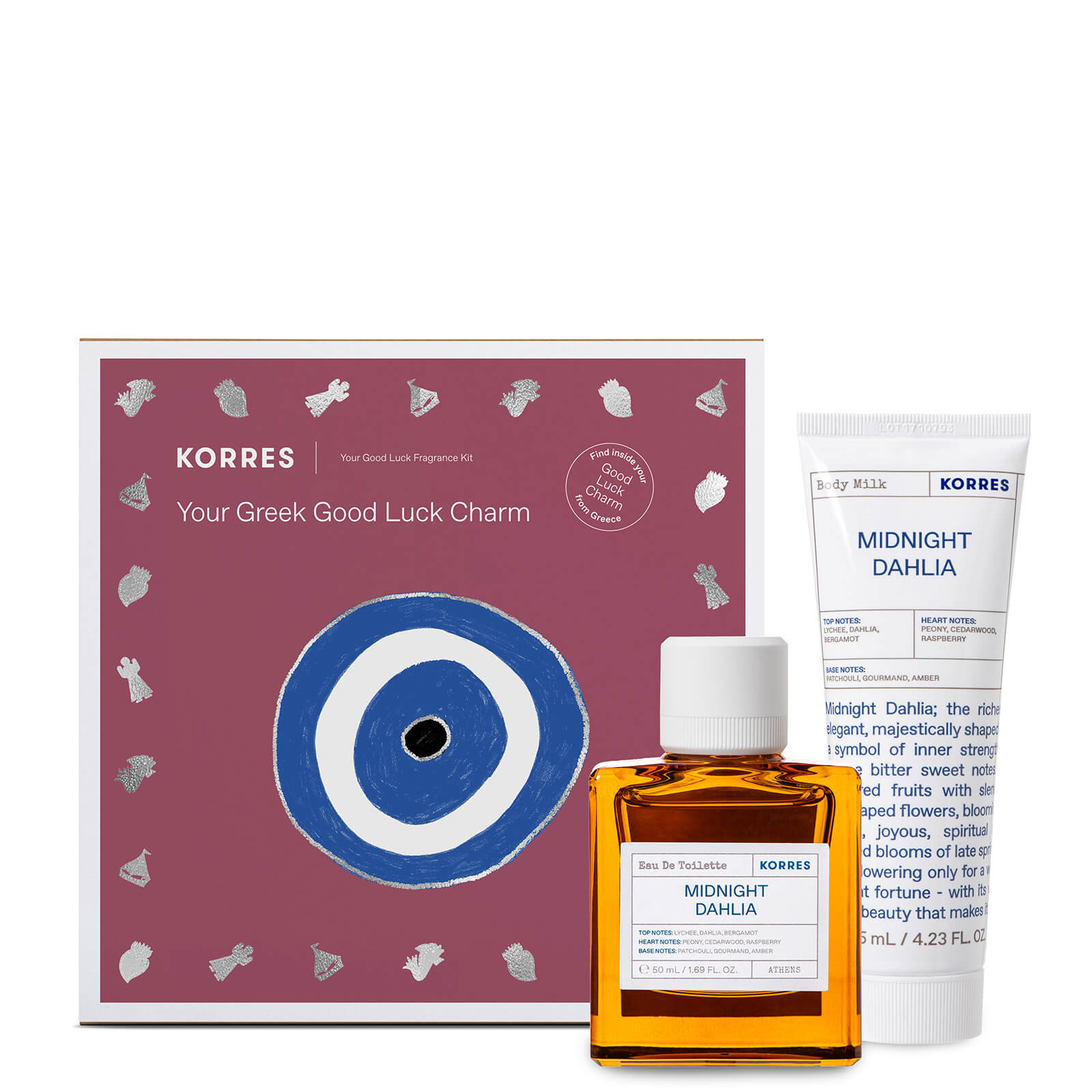 

Korres Midnight Dahlia Eau De Toilette and Body Milk Set