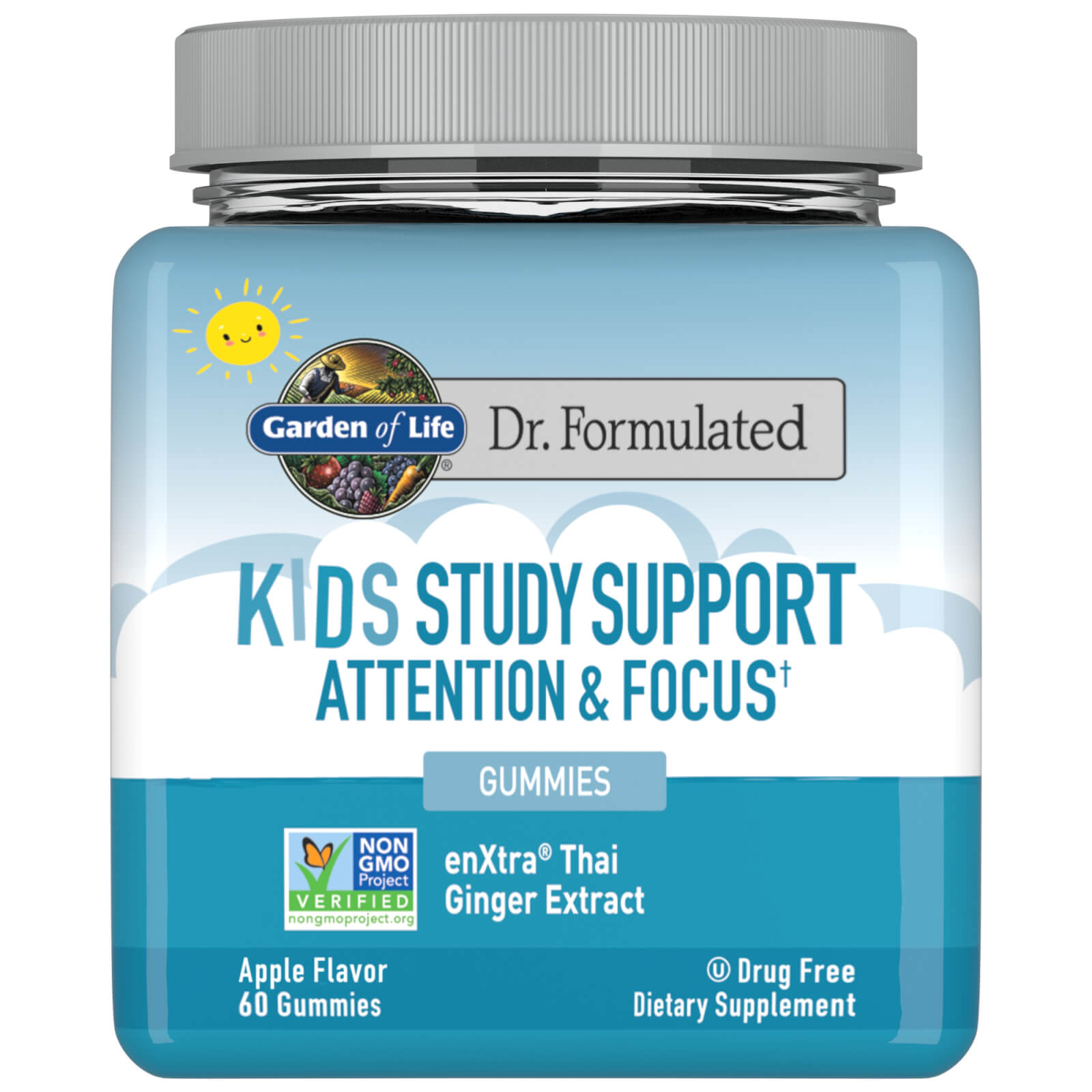 Dr Formulated Kids Study Support Attention and Focus – Apple – 60 Gummies