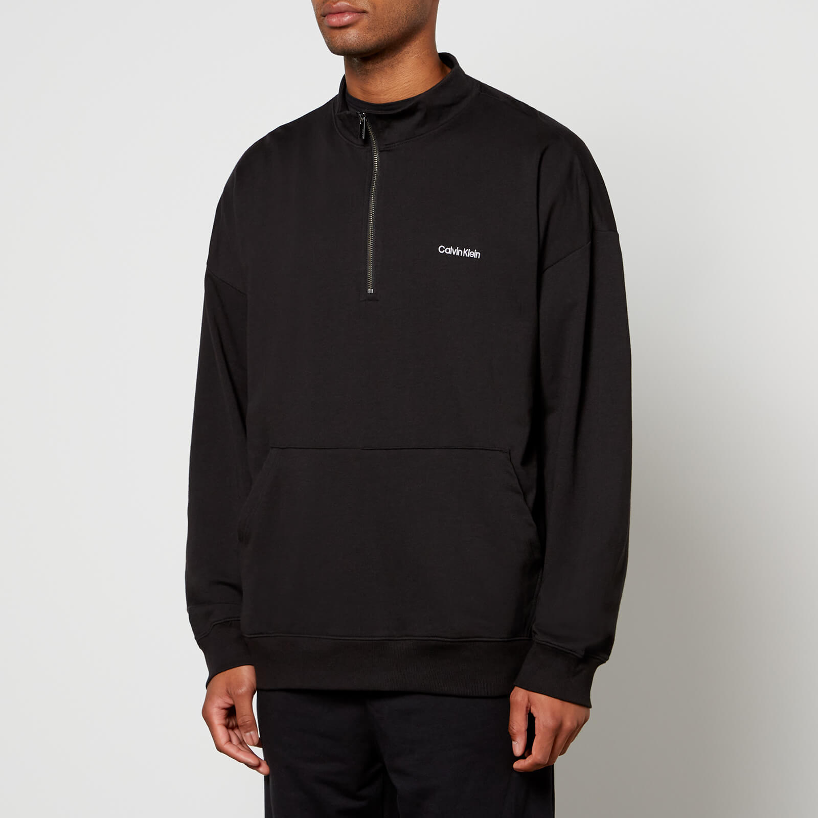 Calvin Klein Logo Detail Cotton-Blend Jersey Sweatshirt – XL