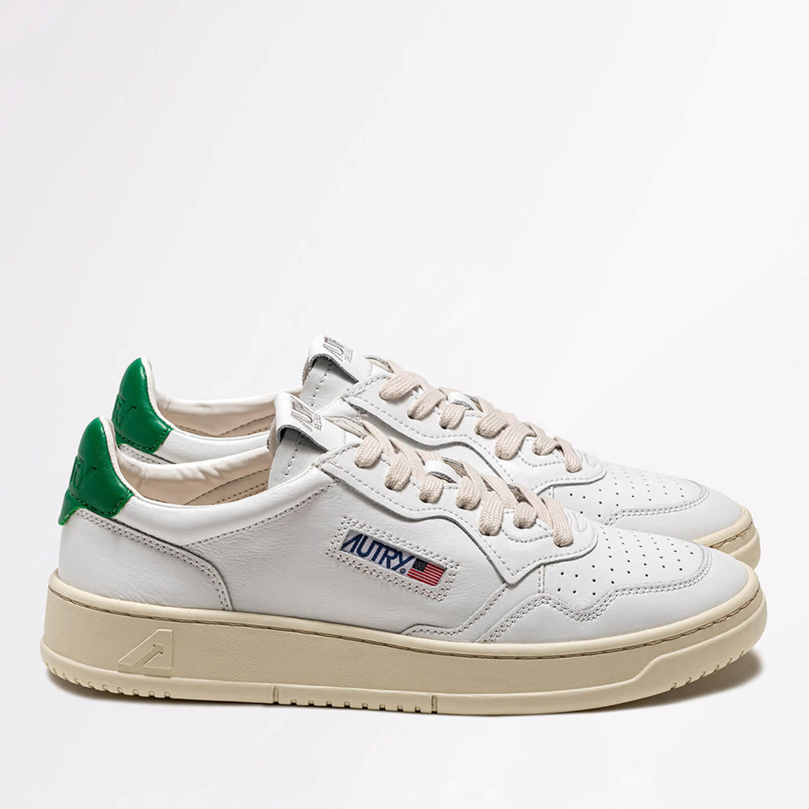 Autry White Medalist Leather Trainers - Men's Size 9