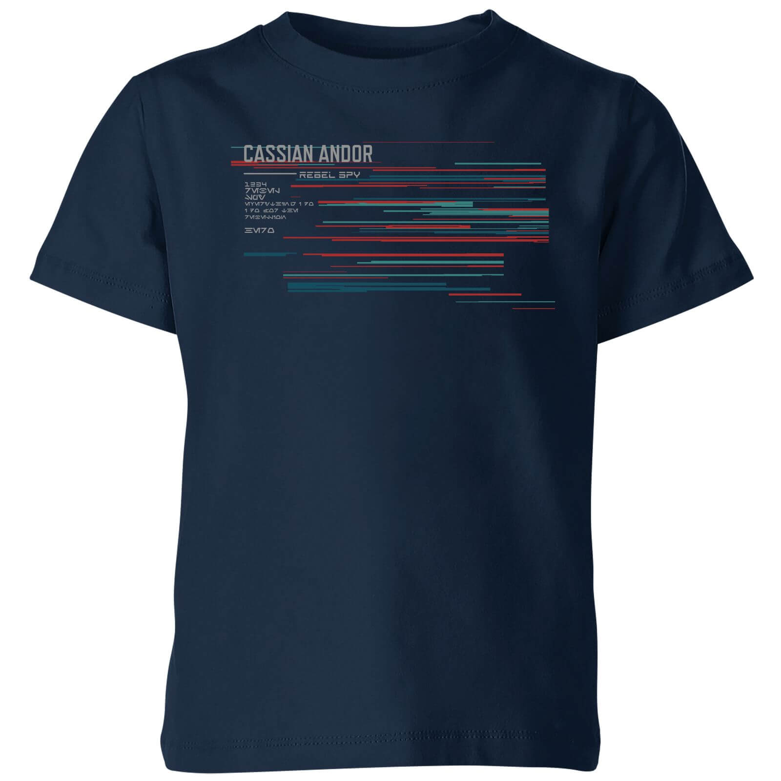 Star Wars Andor Cassian Spy Lines Kids' T-Shirt - Navy - 3-4 Years - Navy