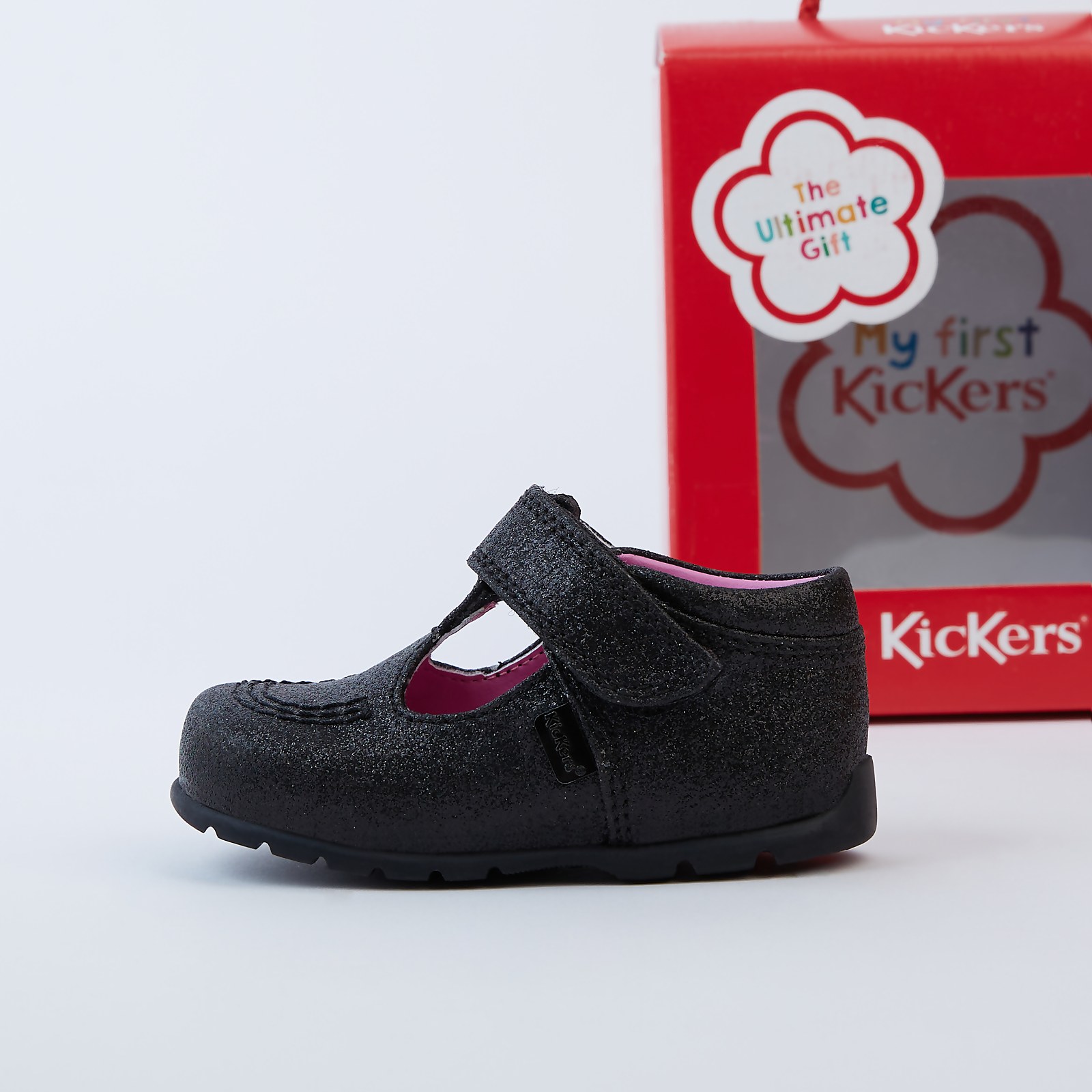 Baby Kick T Glitter Textile Black