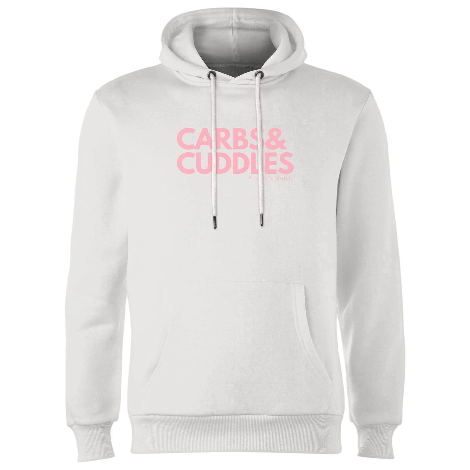 Carbs & Cuddles Living My Best Life Hoodie - White - L - White