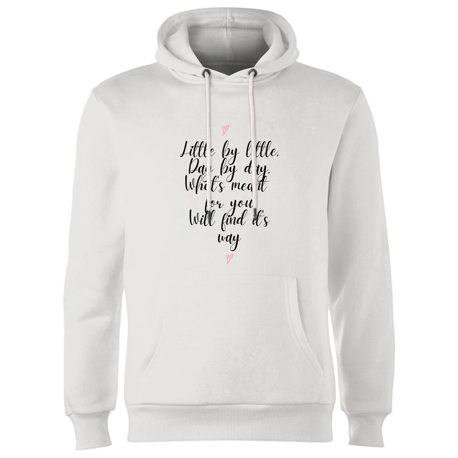 Little By Little Day By Day Hoodie - White - XXL - White