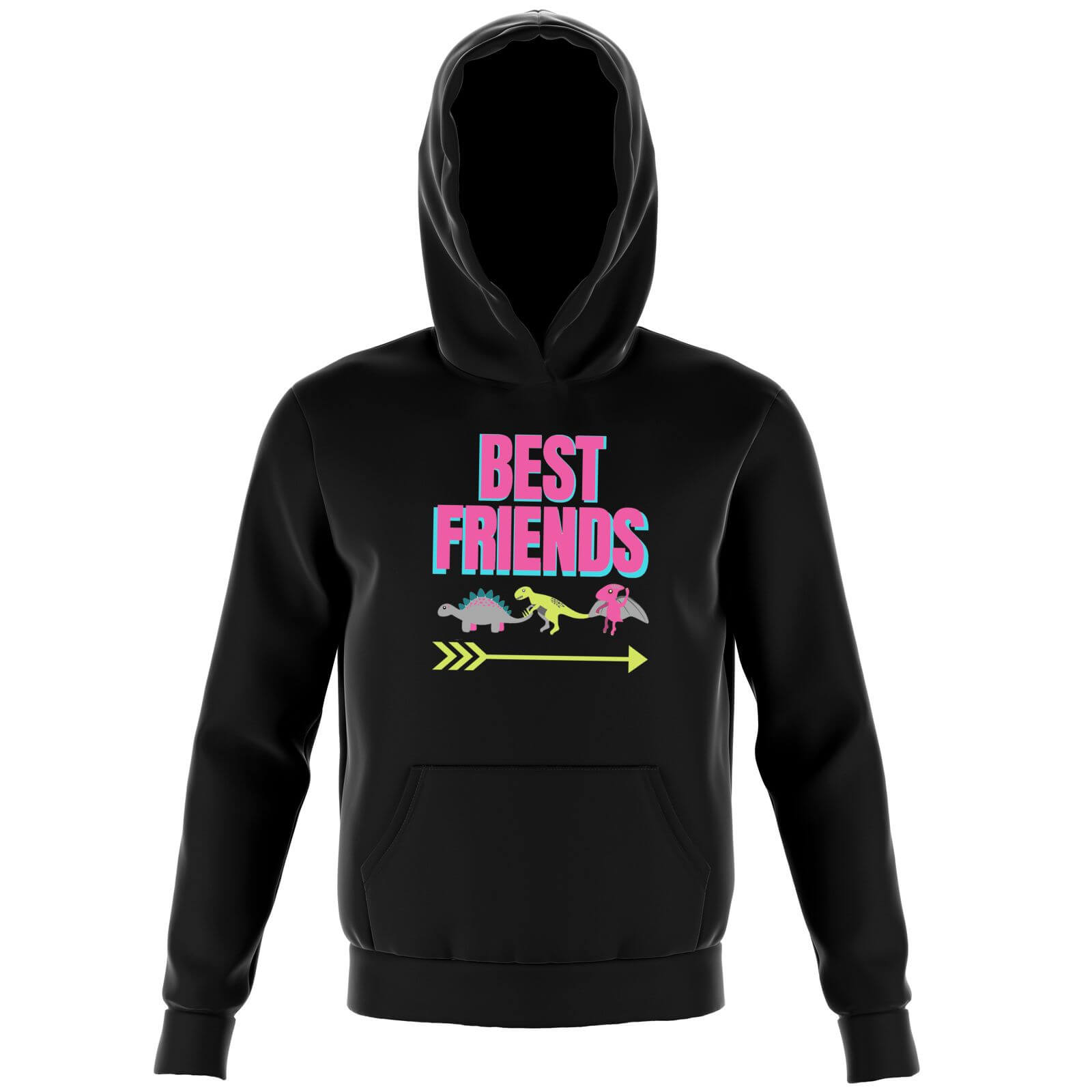 Best Friends Pink Dinosaurs Big And Beautiful Kids' Hoodie - Black - 7-8 Years - Black