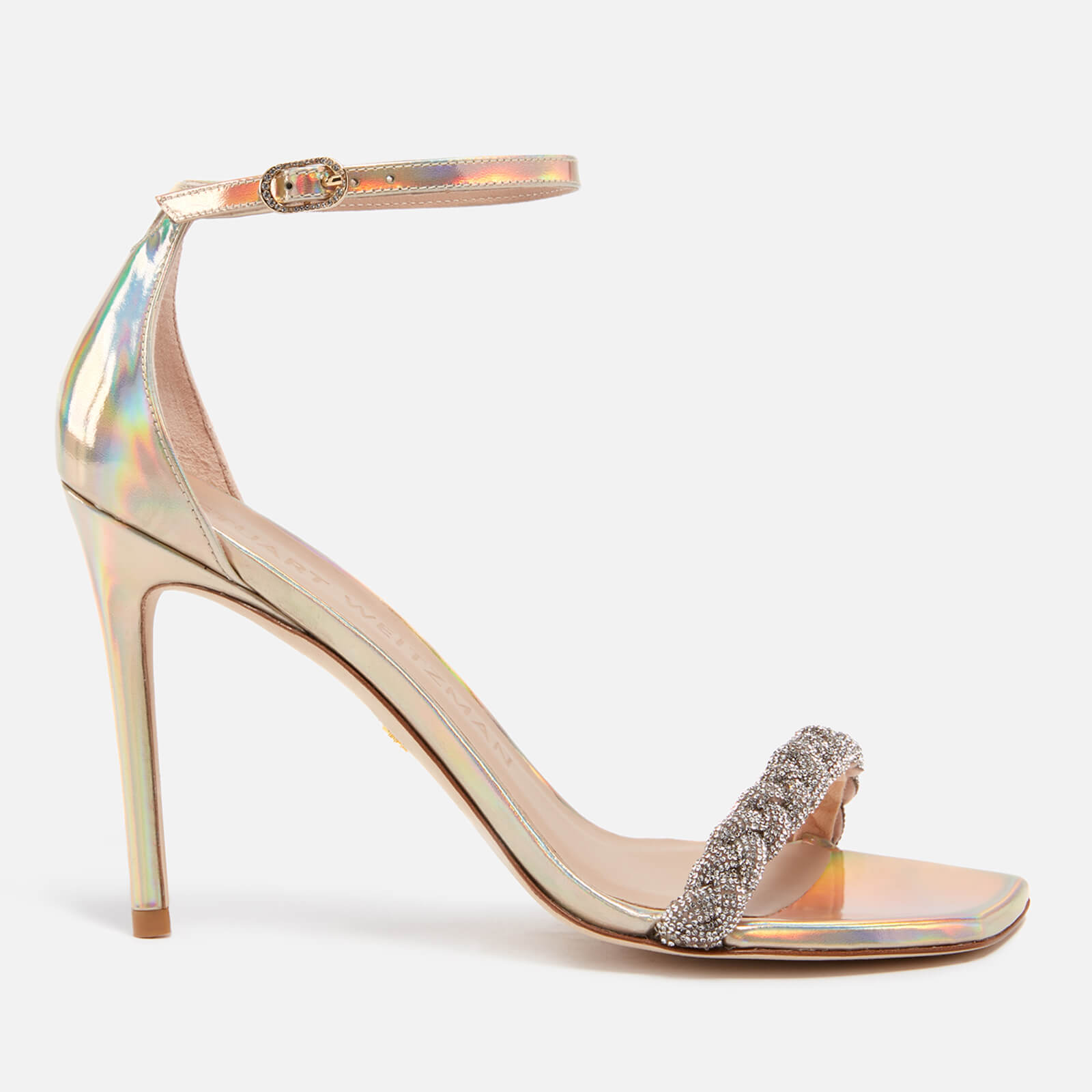 Stuart Weitzman Nudistcurve 100 Leather Heeled Sandals - UK 7