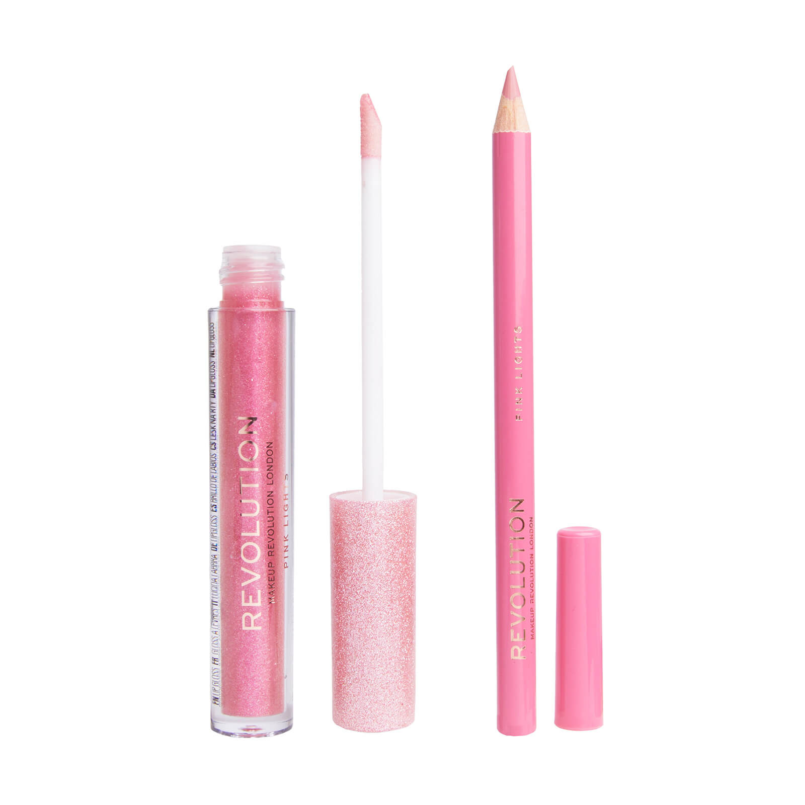 Makeup Revolution Ultimate Lights Shimmer Lip Kit (Various Shades) - Pink Lights