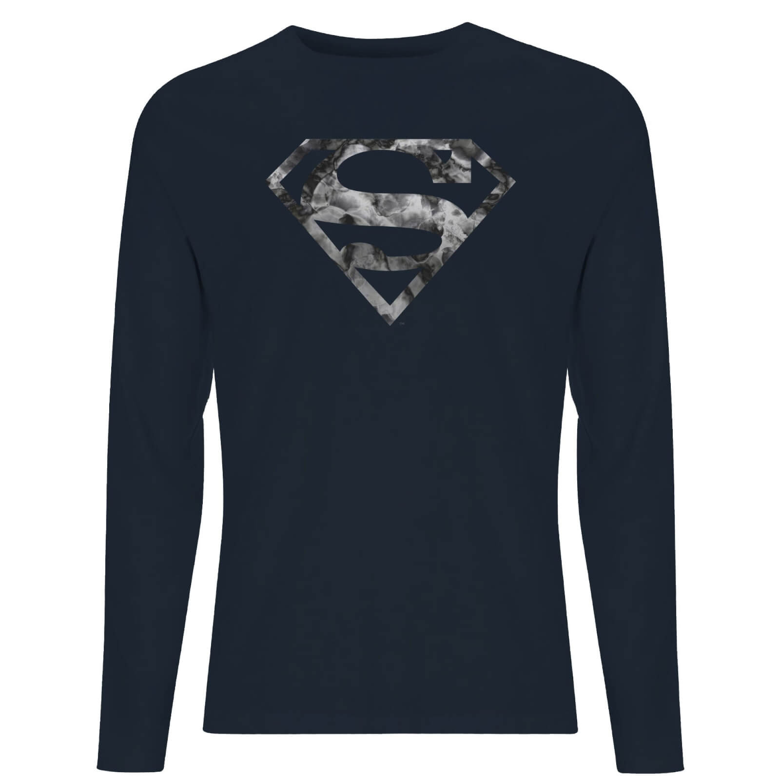 DC Originals Marble Superman Logo Men's Long Sleeve T-Shirt - Navy - XS - Navy