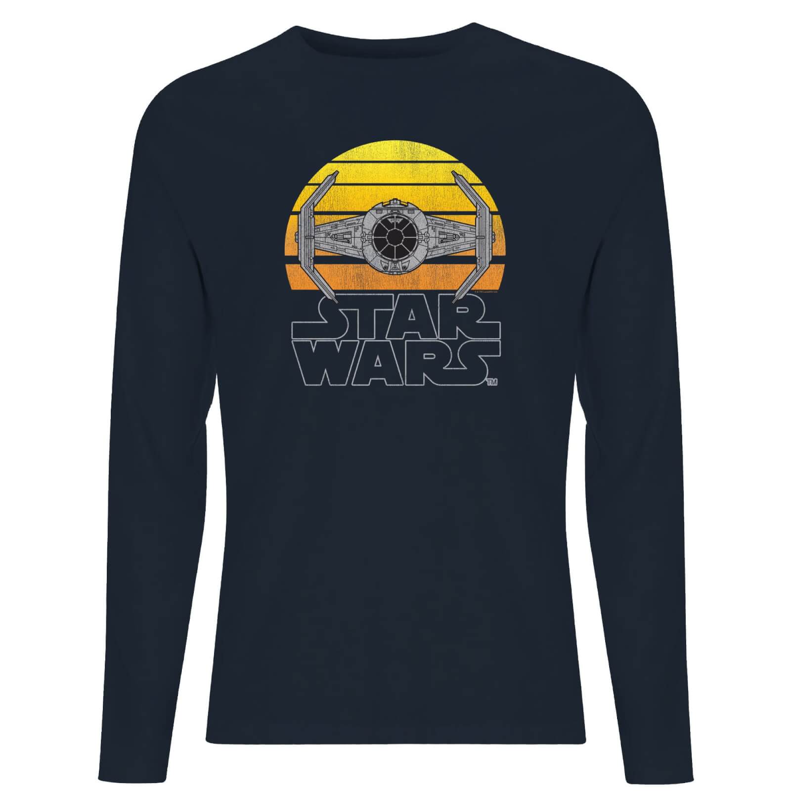 Star Wars Classic Sunset Tie Men's Long Sleeve T-Shirt - Navy - L - Blu Navy