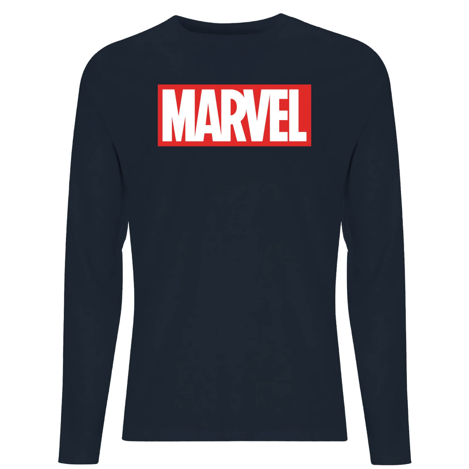 Marvel Logo Men's Long Sleeve T-Shirt - Navy - Xs - Navy Blauw