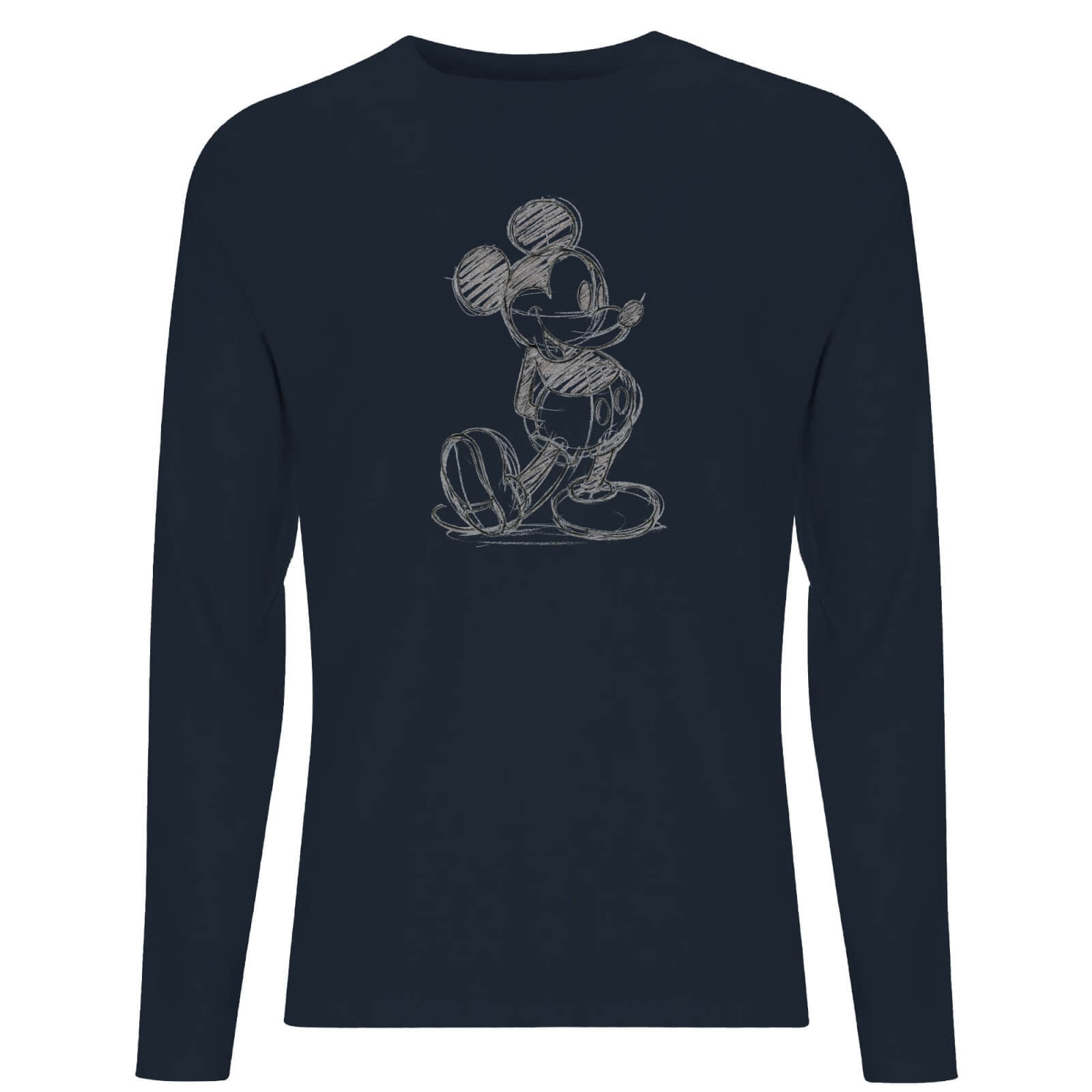 Disney Mickey Mouse Sketch Men's Long Sleeve T-Shirt - Navy - L - Blu Navy