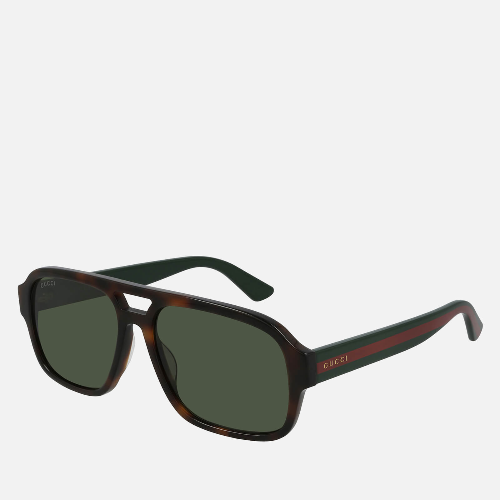gucci web pilot acetate aviator-style sunglasses