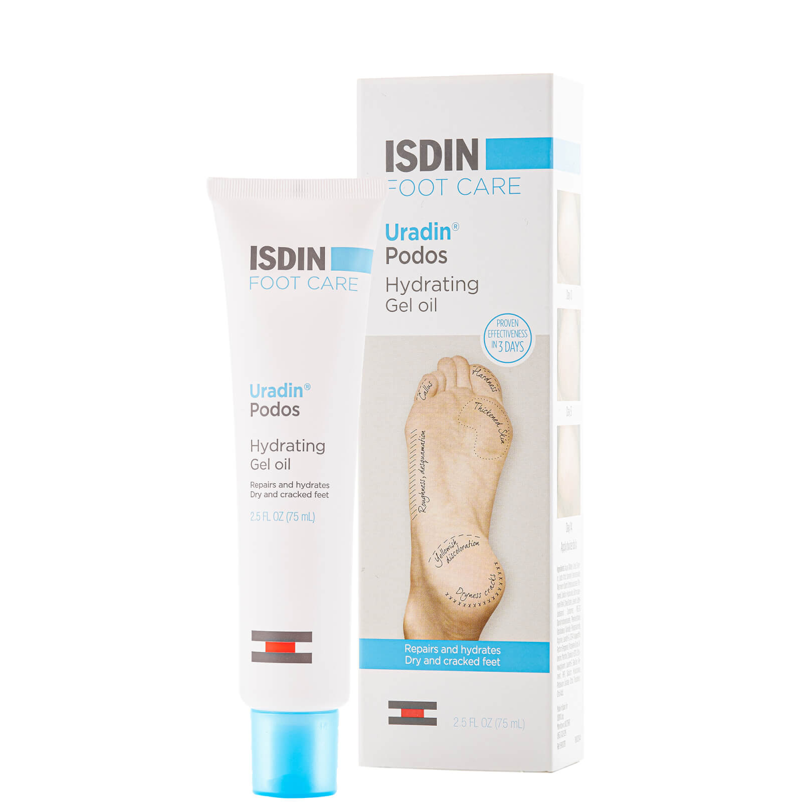 Isdin Uradin Podos Gel-oil Moisturizing Gel With 10% Urea For Dry Feet 2.5 Fl. oz