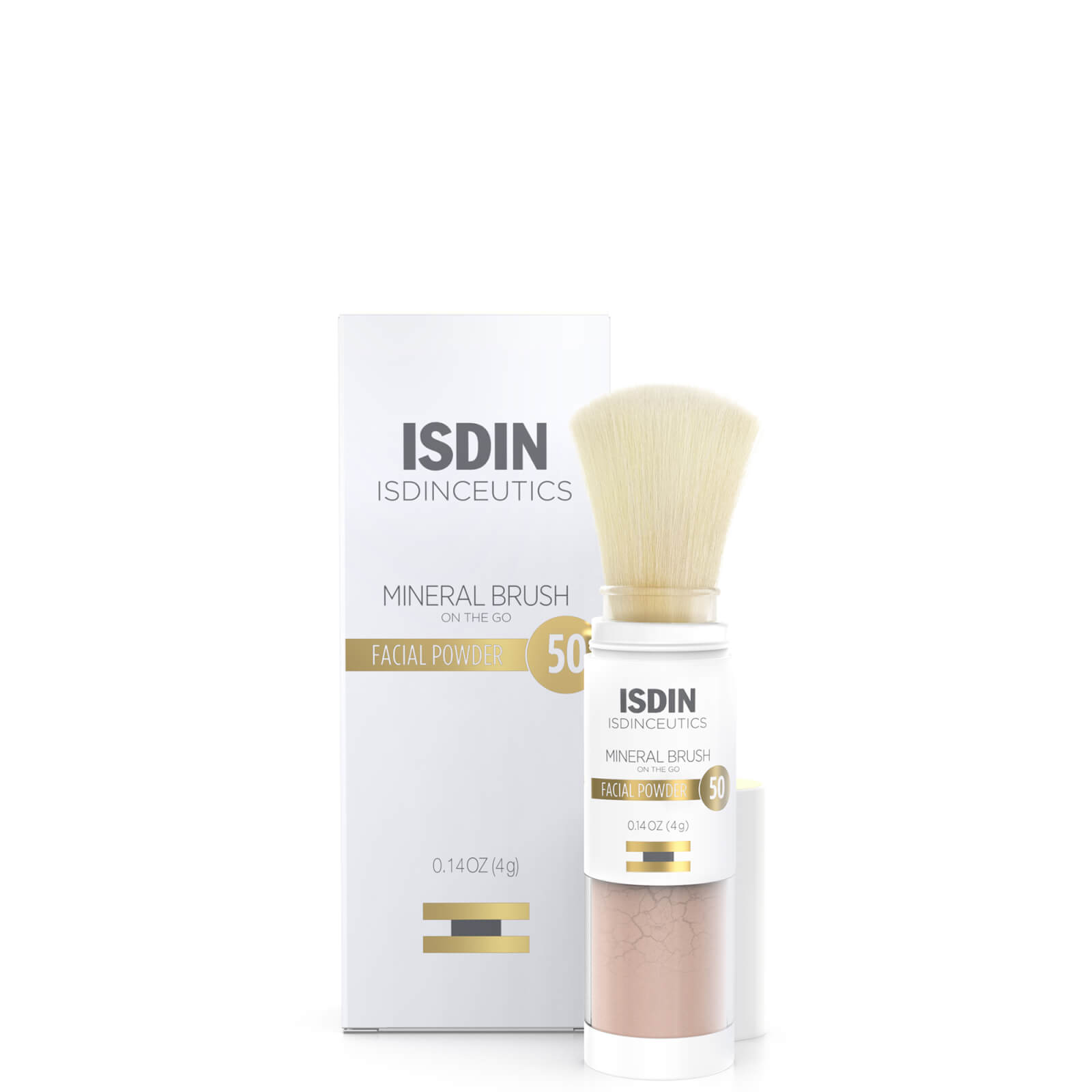 Isdin Ceutics Mineral Brush 100% Mineral Powder Matte Finish With Zinc Oxide 0.14 oz