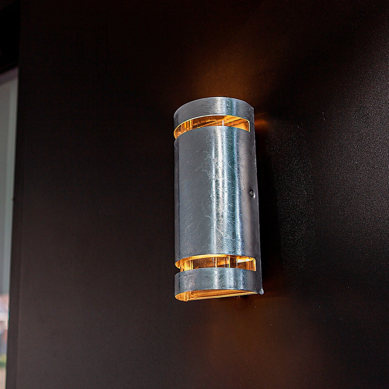 Lutec Ran 2x GU10 Outdoor Wall Light - Galvanised Steel thumbnail