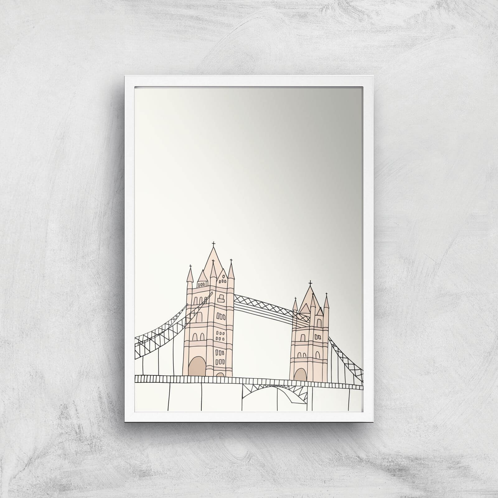 London Tower Bridge Giclee Art Print - A4 - White Frame