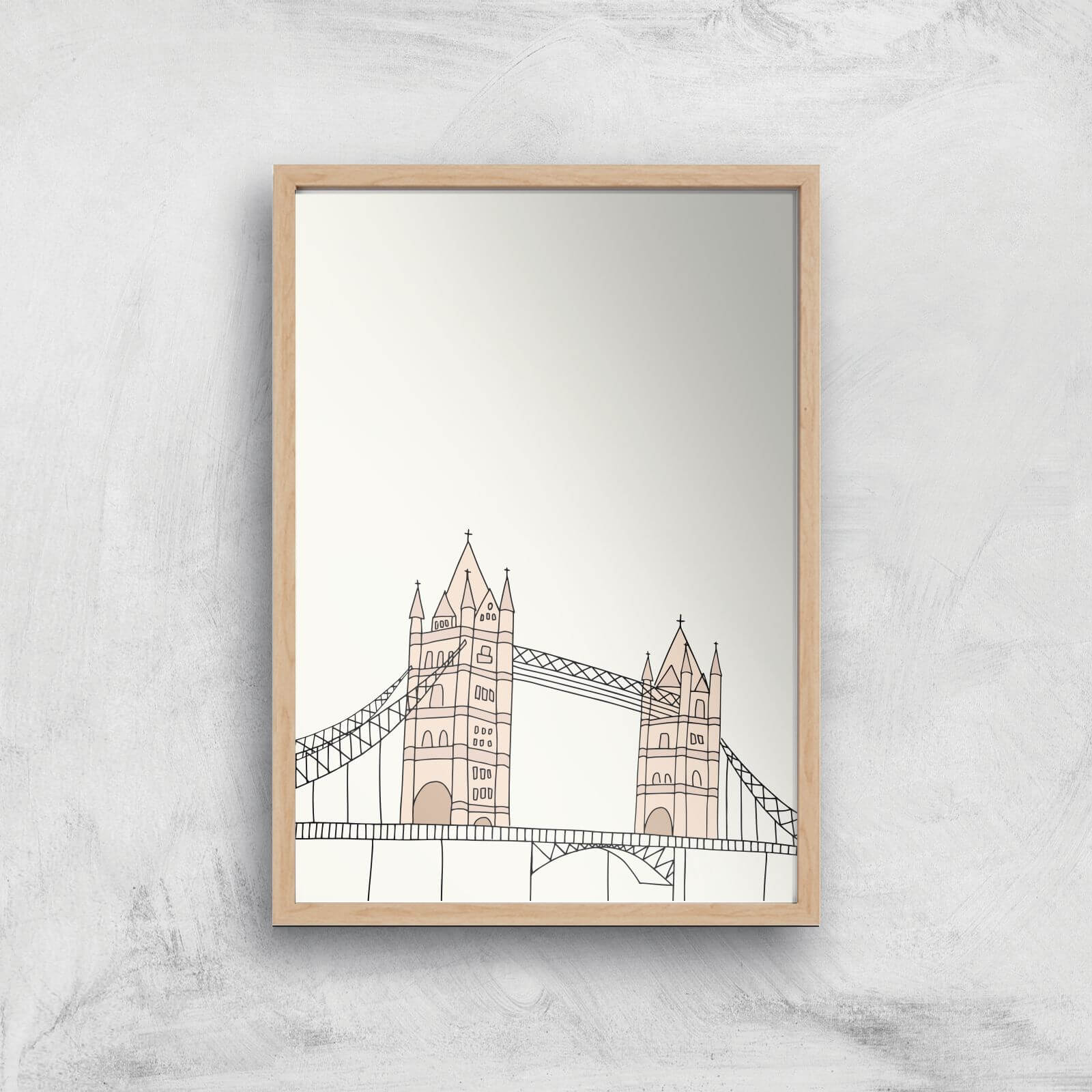 London Tower Bridge Giclee Art Print - A3 - Wooden Frame