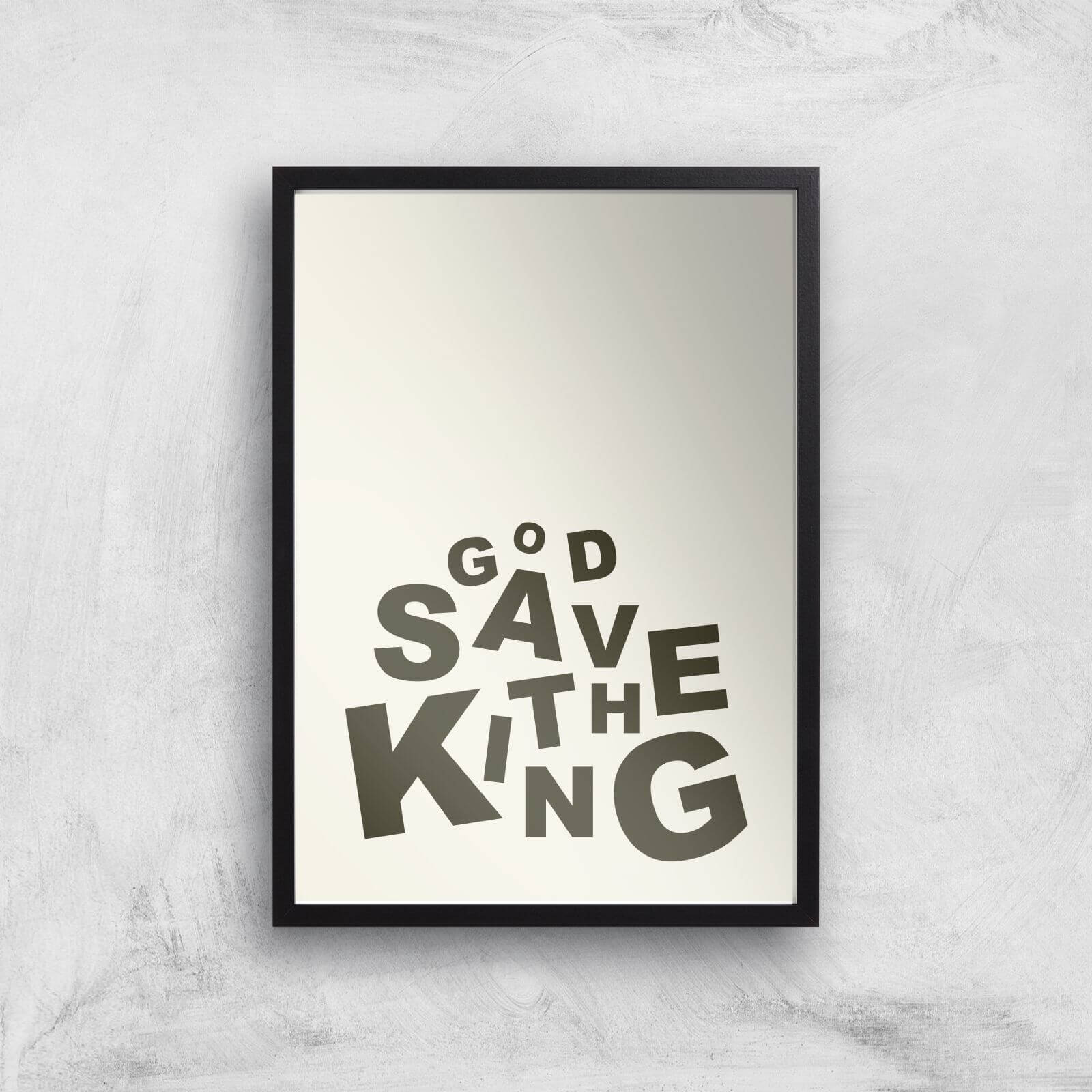 God Save The King Light Giclee Art Print - A4 - Black Frame