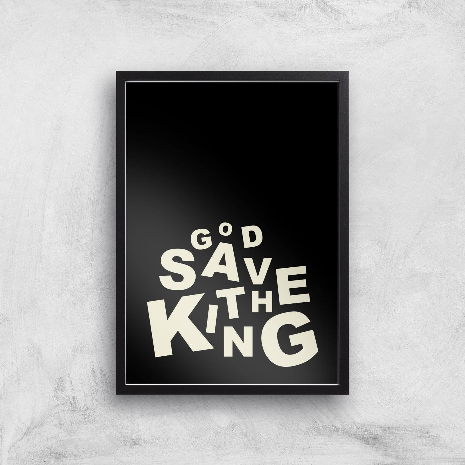 God Save The King Dark Giclee Art Print - A4 - Black Frame