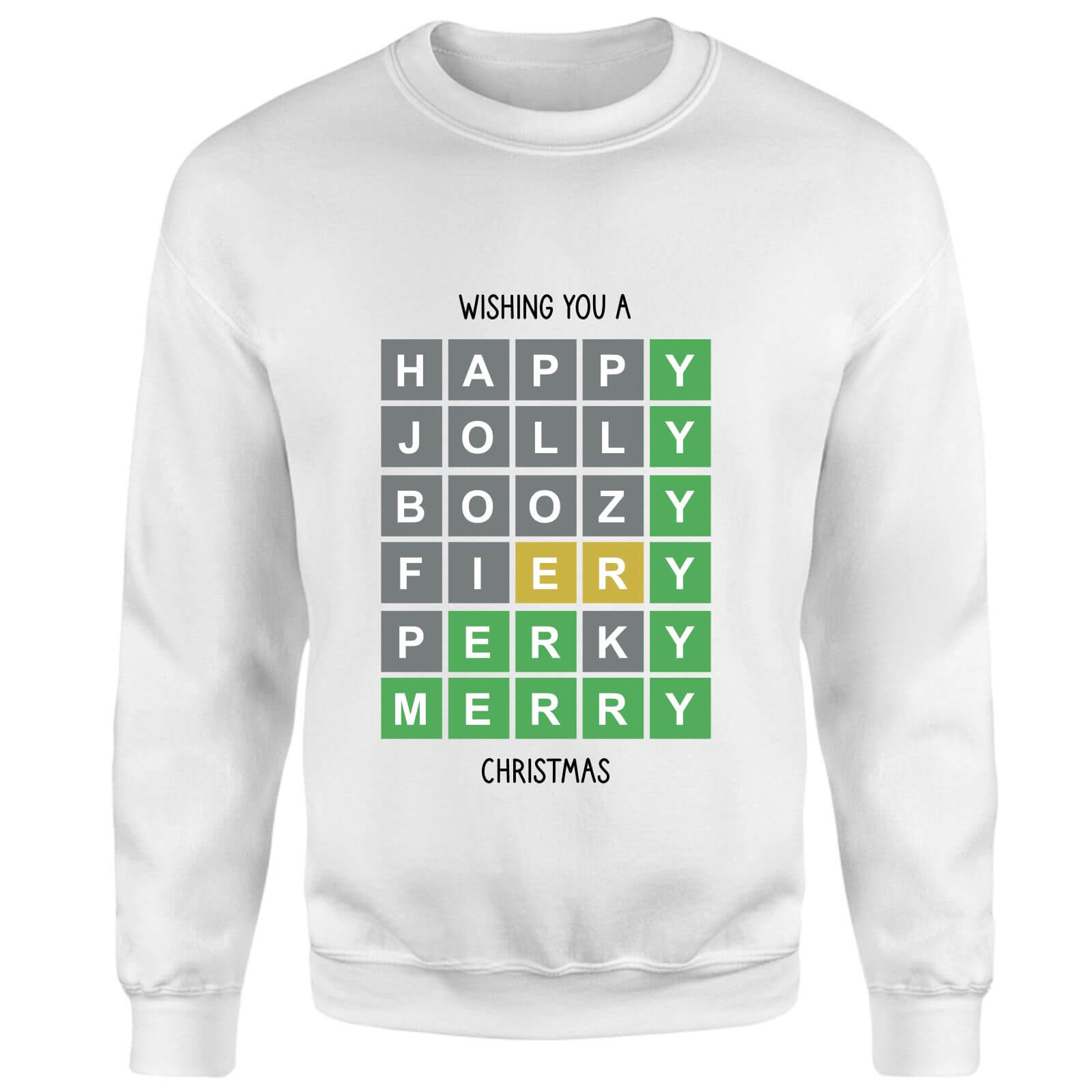Word Puzzle Christmas Sweatshirt - White - XS - White