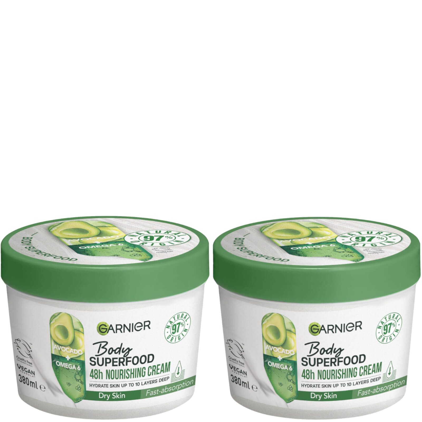 Garnier Body Superfood, Nourishing Body Cream Duos - Avocado & Omega 6