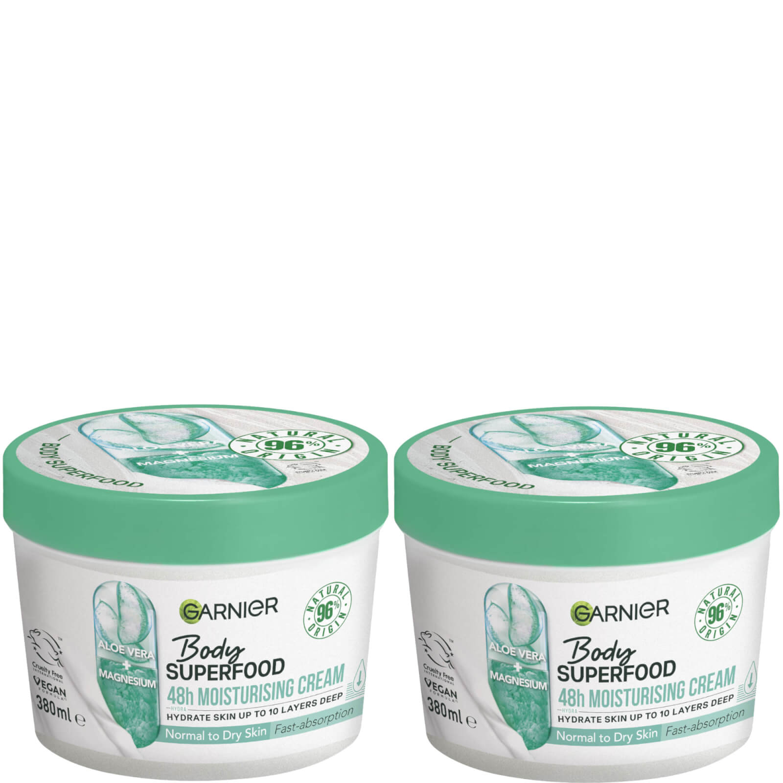 Garnier Body Superfood, Nourishing Body Cream Duos - Aloe Vera & Magnesium