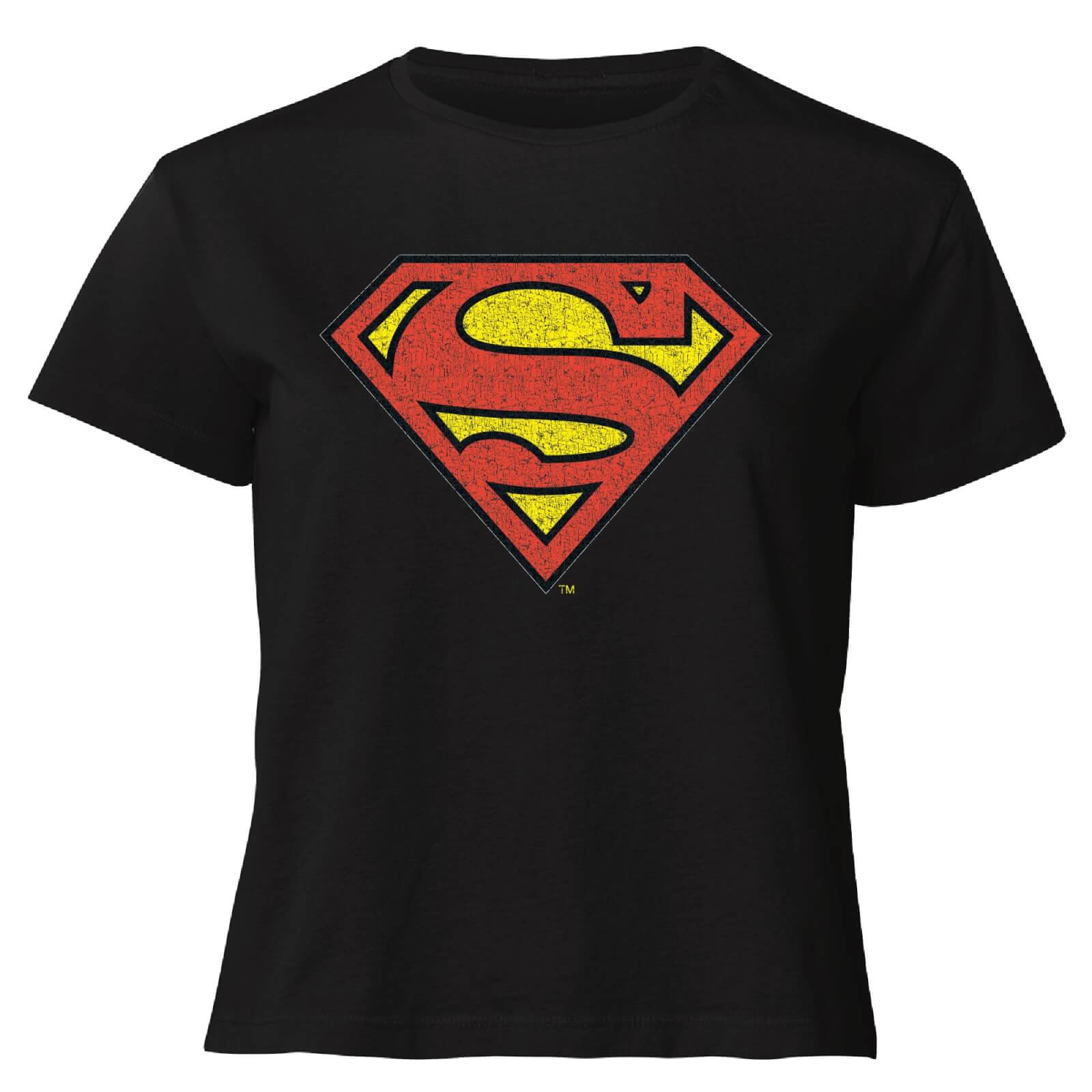 

Official Superman Crackle Logo Women's Cropped T-Shirt - Black - M - Nero