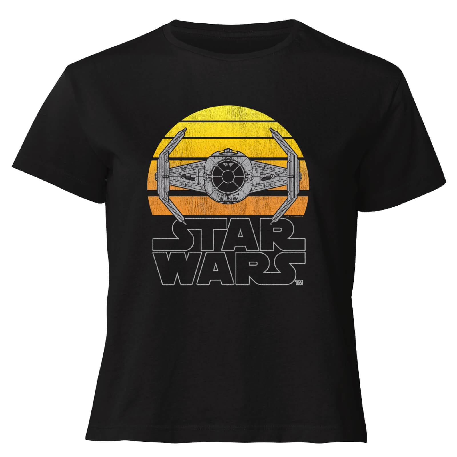 Star Wars Classic Sunset Tie Women's Cropped T-Shirt - Black - XS - Black