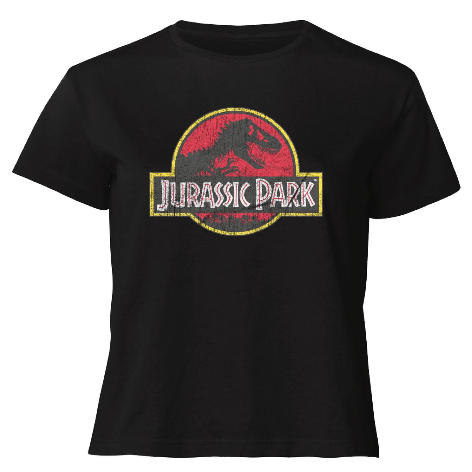

Jurassic Park Logo Vintage Women's Cropped T-Shirt - Black - S - Nero