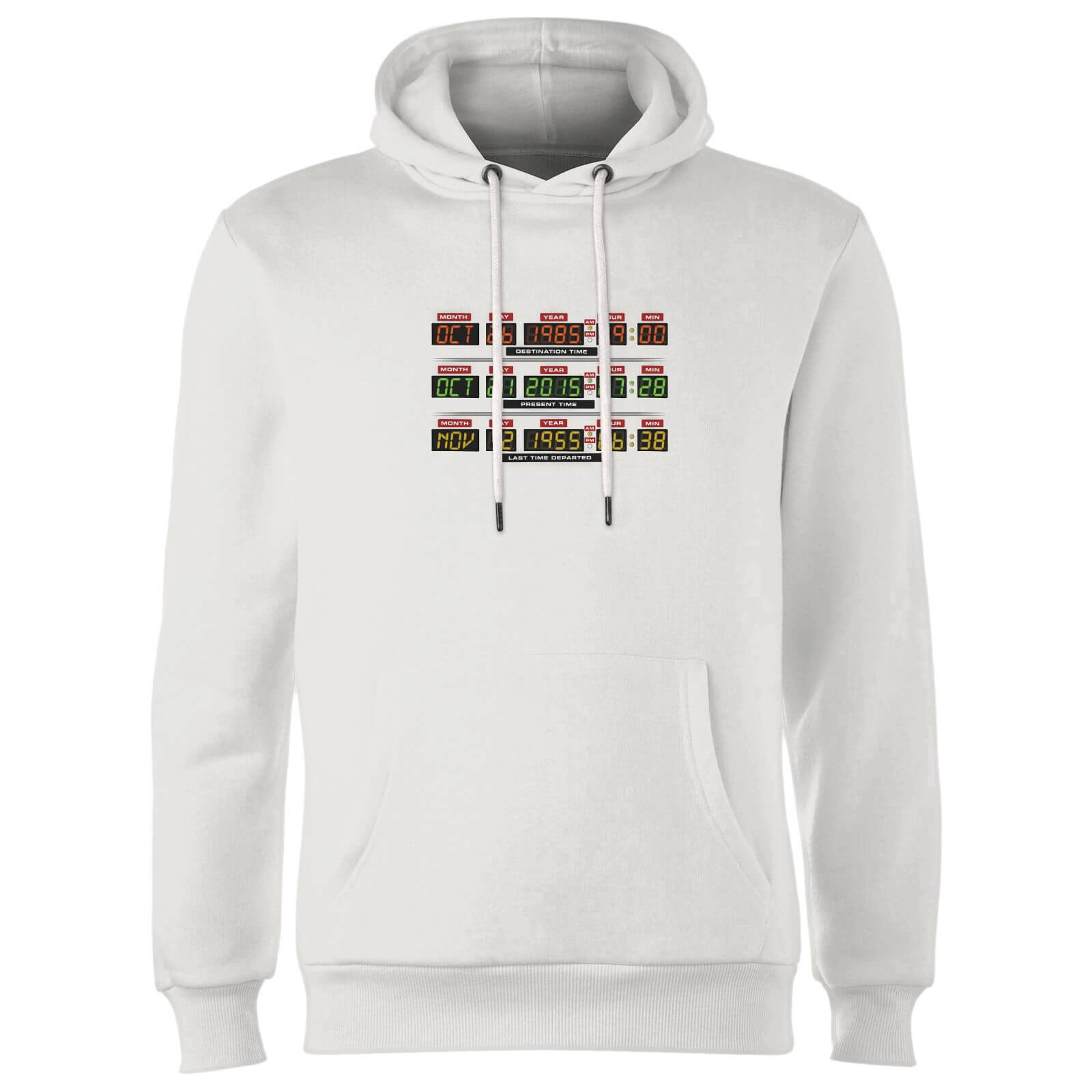 Back To The Future Destination Clock Hoodie - White - S - White