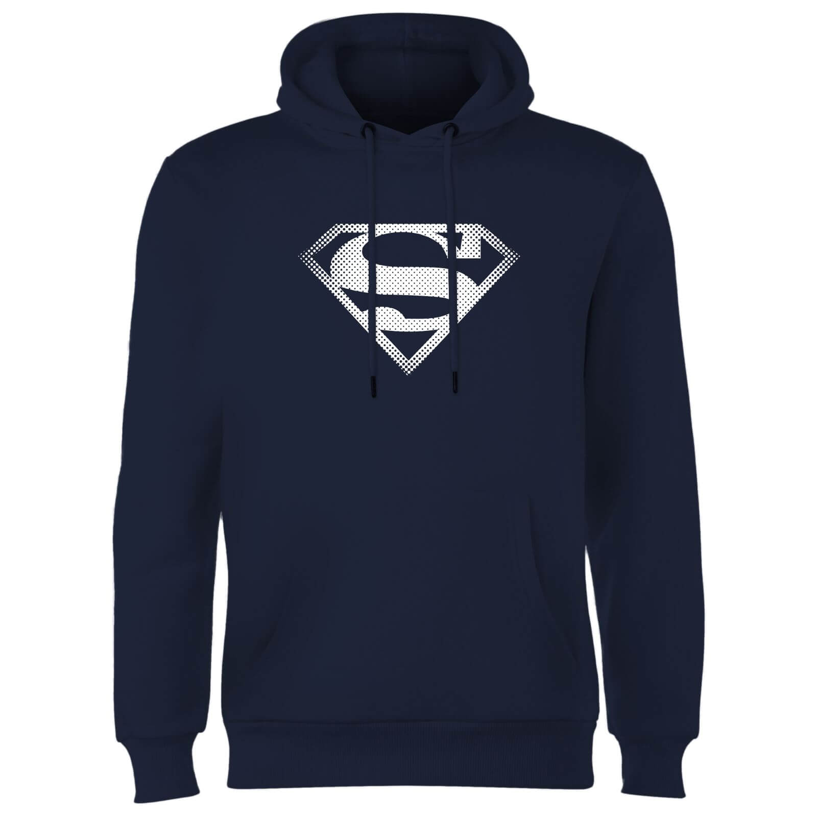 Superman Spot Logo Hoodie - Navy - L - Blu Navy