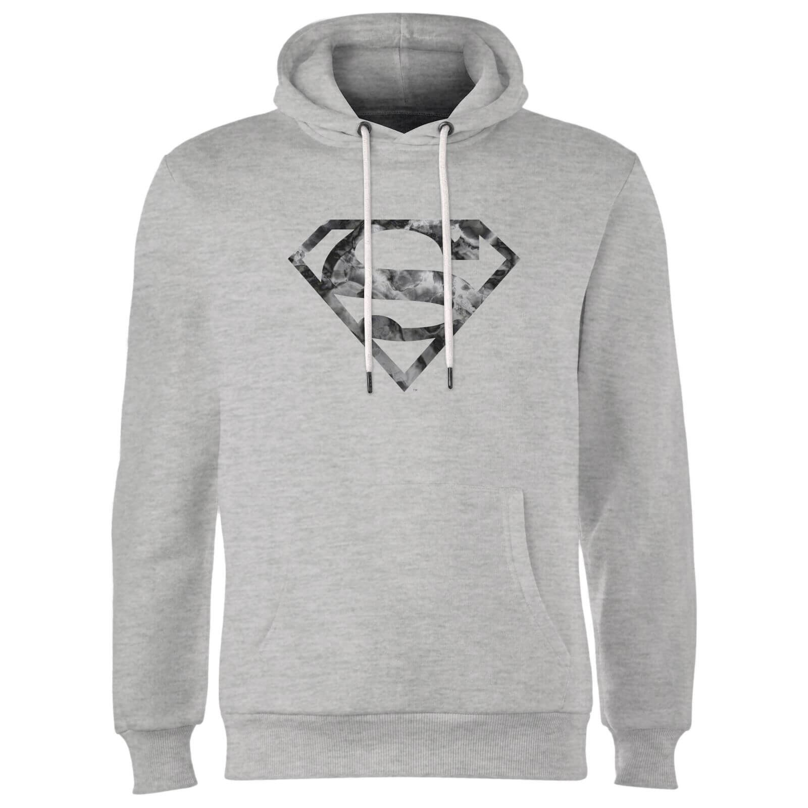 Marble Superman Logo Hoodie - Grey - L - Grey
