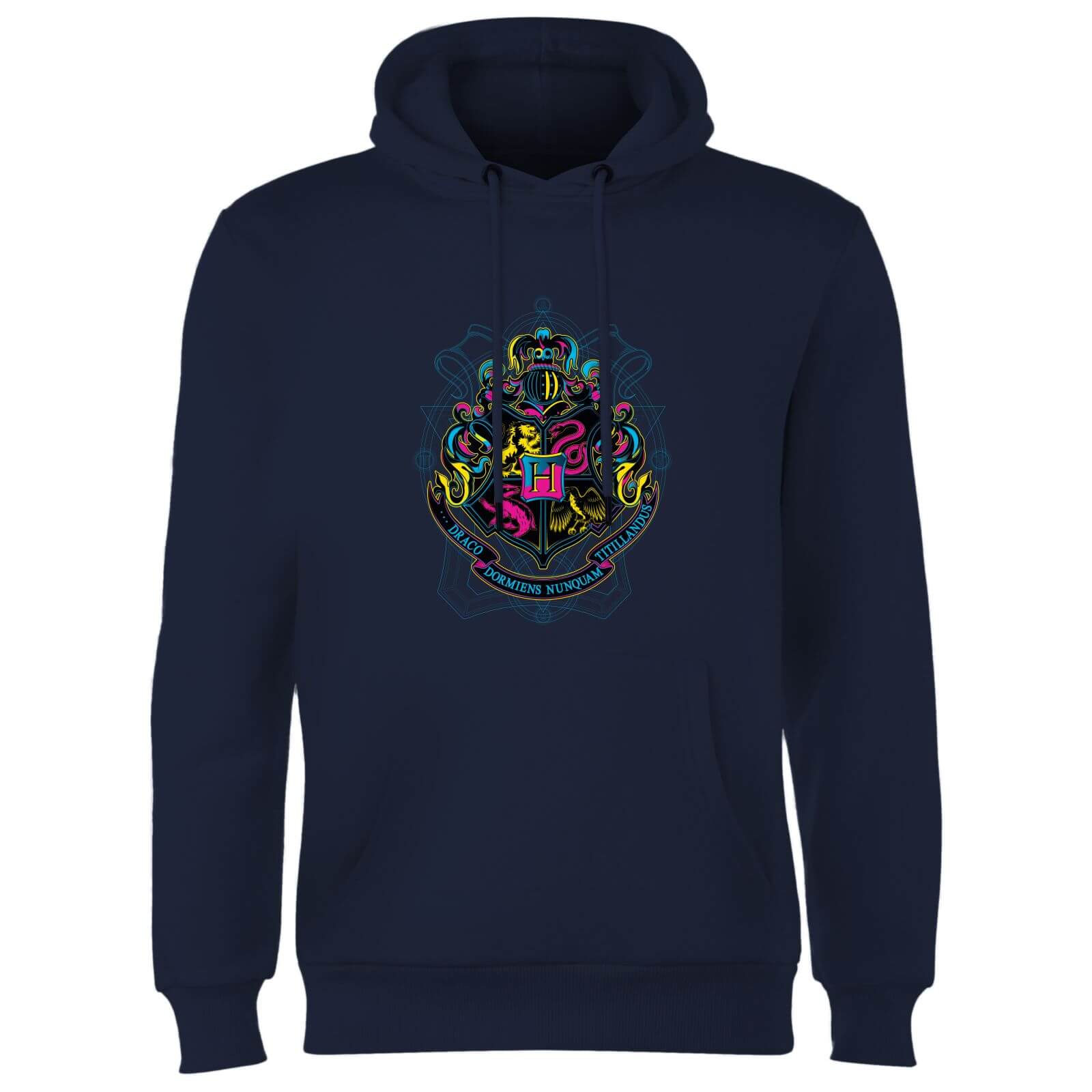 

Harry Potter Hogwarts Neon Crest Hoodie - Navy - M - Blu Navy