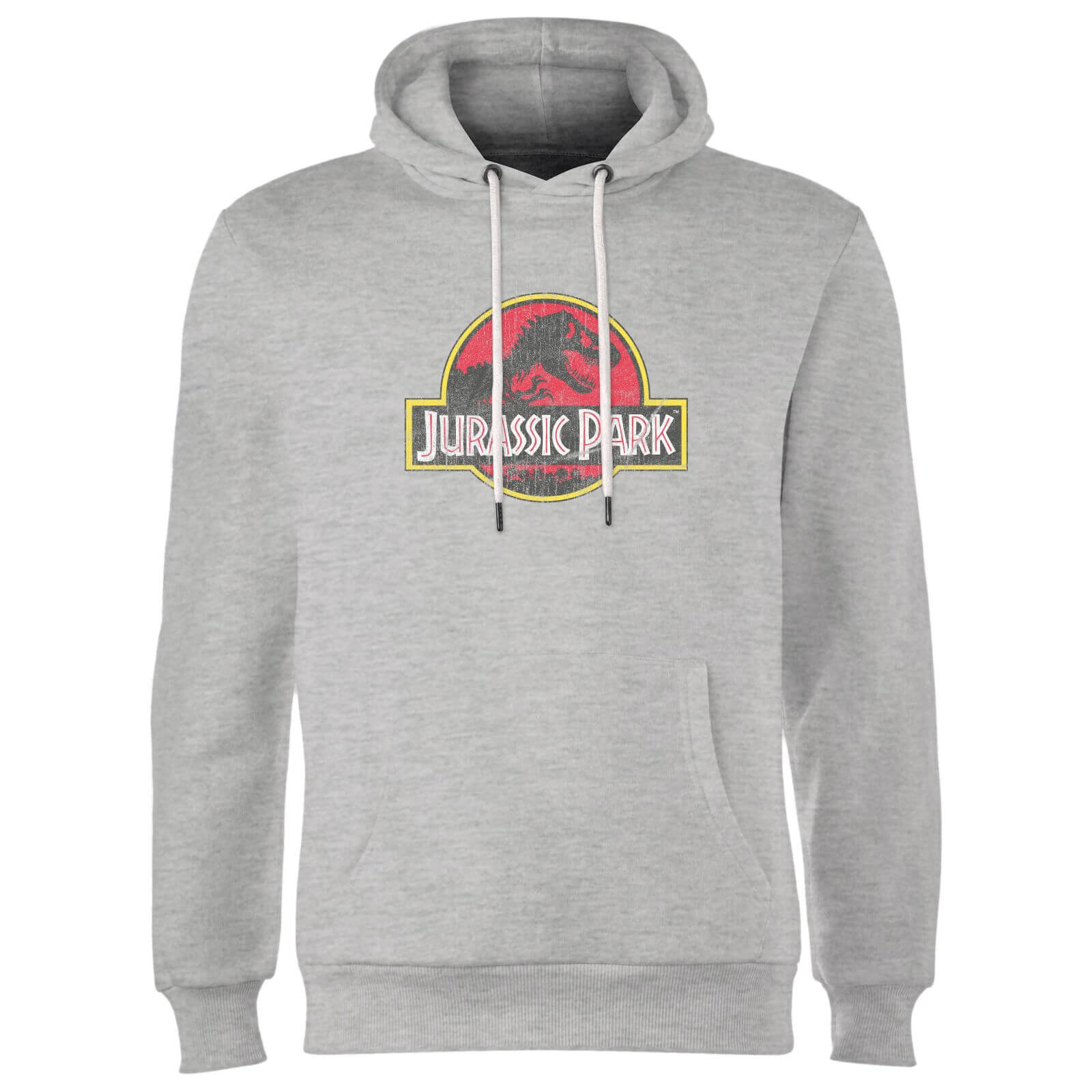 Jurassic Park Logo Vintage Hoodie - Grey - XL