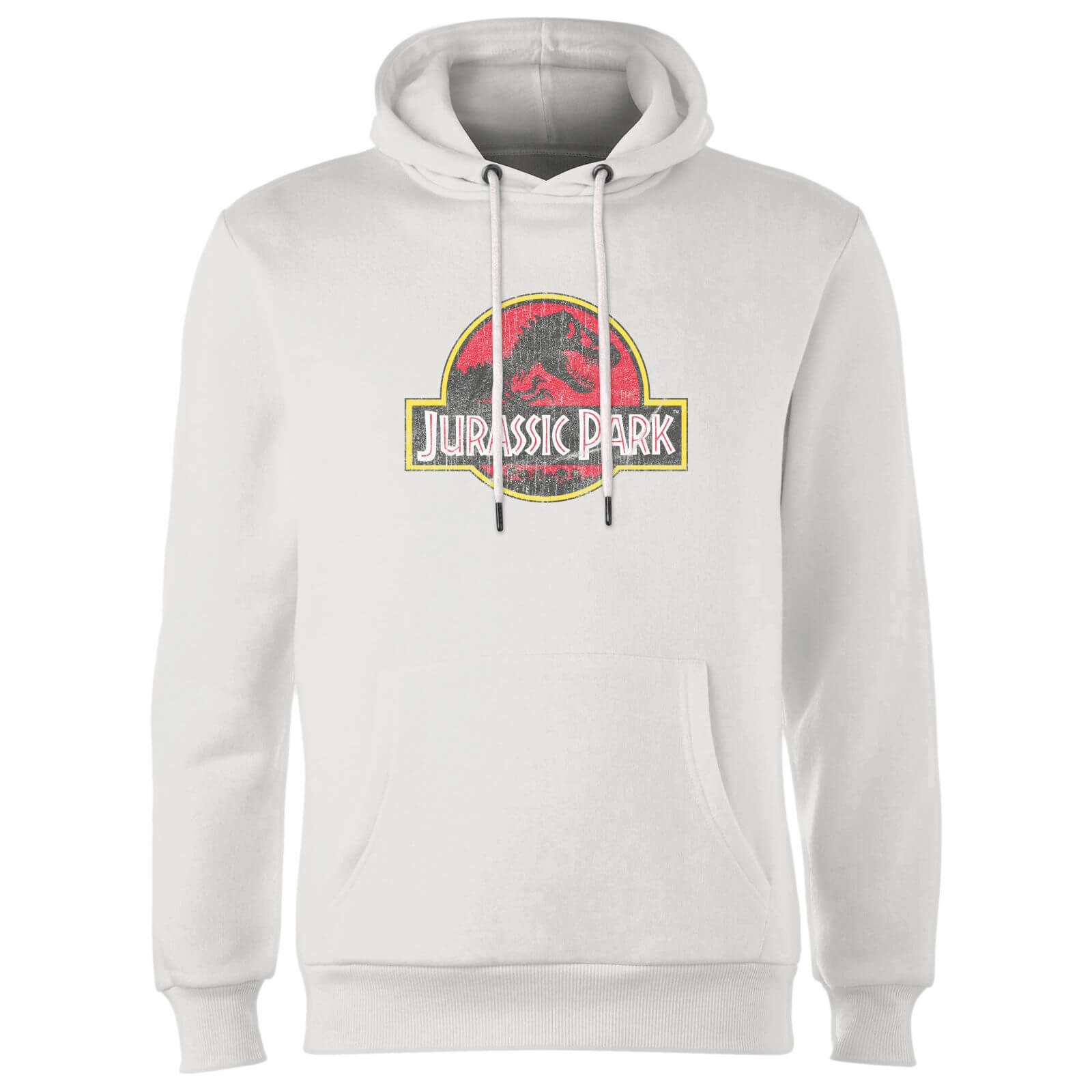 Jurassic Park Logo Vintage Hoodie - White - S - White