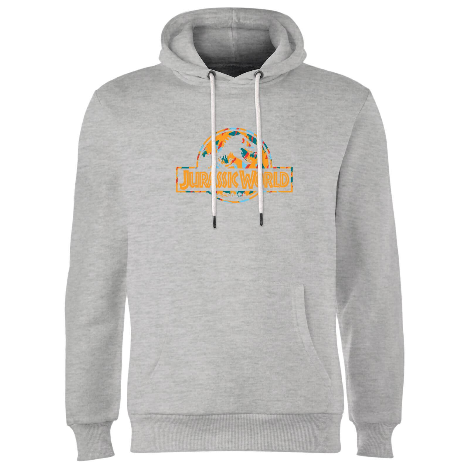 Jurassic Park Logo Tropical Hoodie - Grey - XL