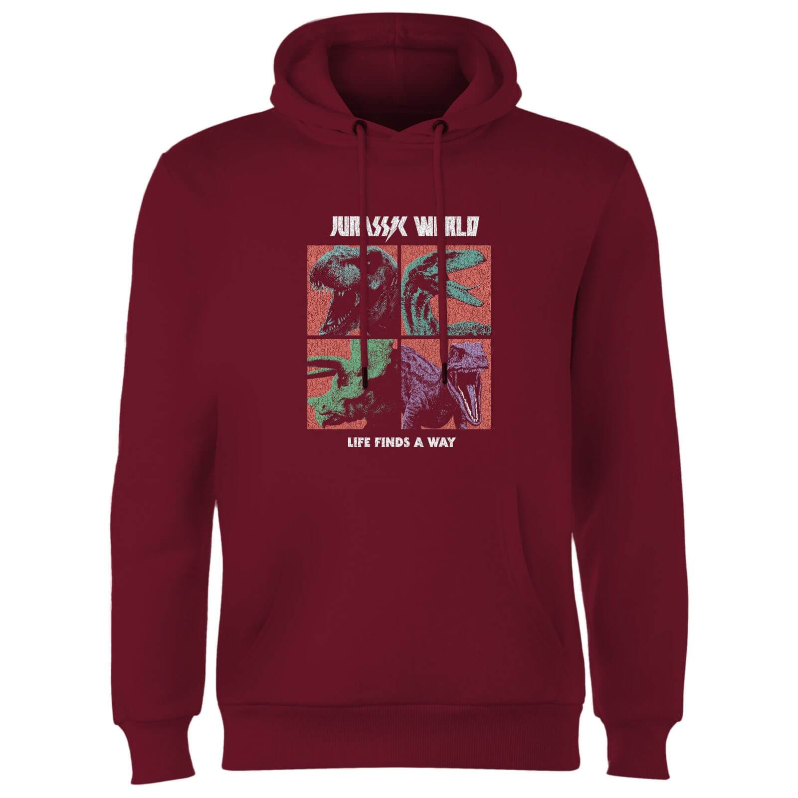 

Jurassic Park World Four Colour Faces Hoodie - Burgundy - XL - Burgundy