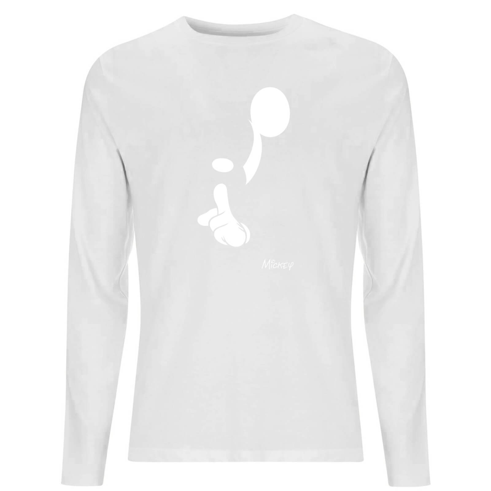 Disney Shush Men's Long Sleeve T-Shirt - White - XXL - White